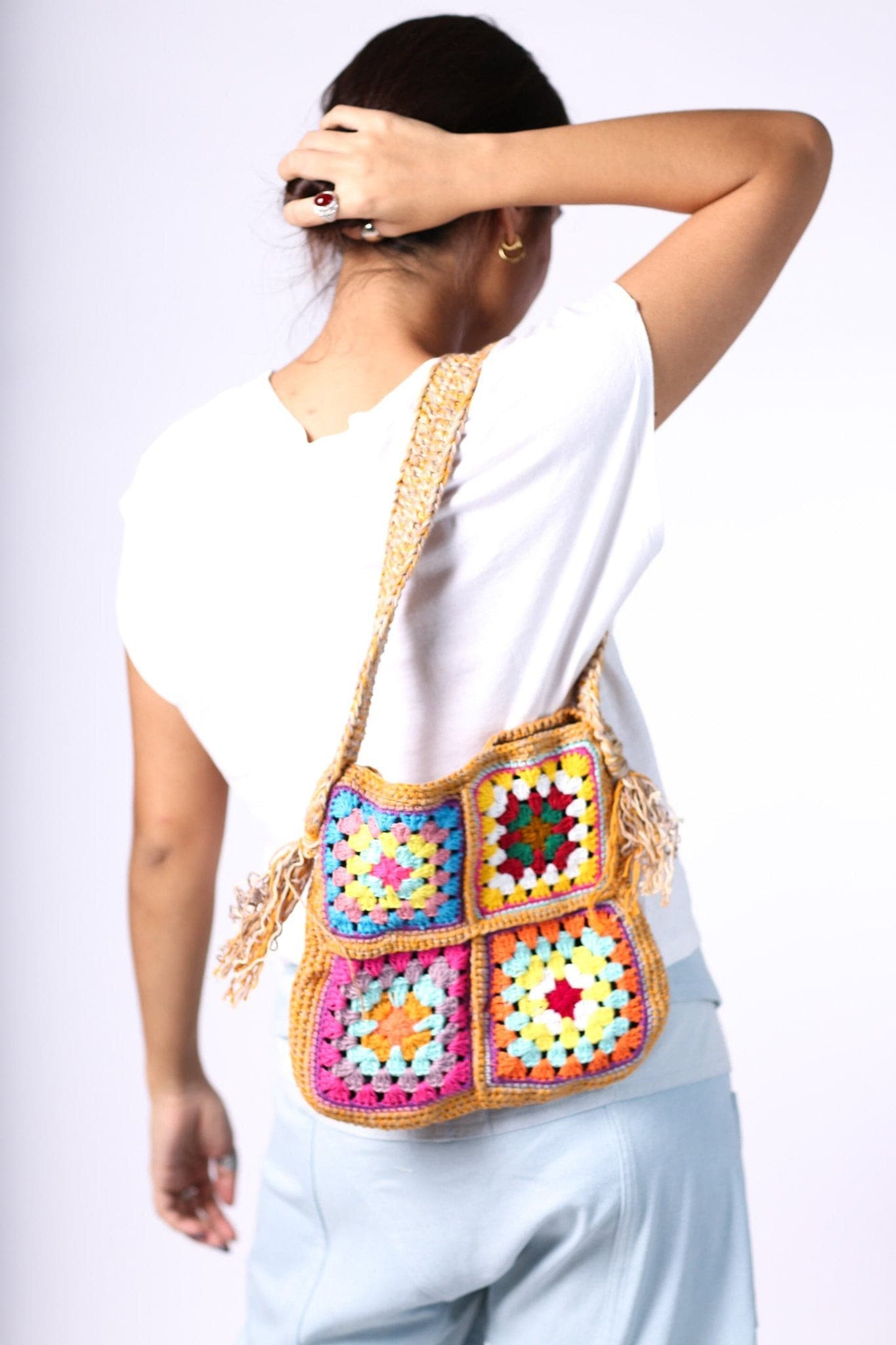 CROCHET SHOULDER CROSS BODY BAG TIBB - BANGKOK TAILOR CLOTHING STORE - HANDMADE CLOTHING