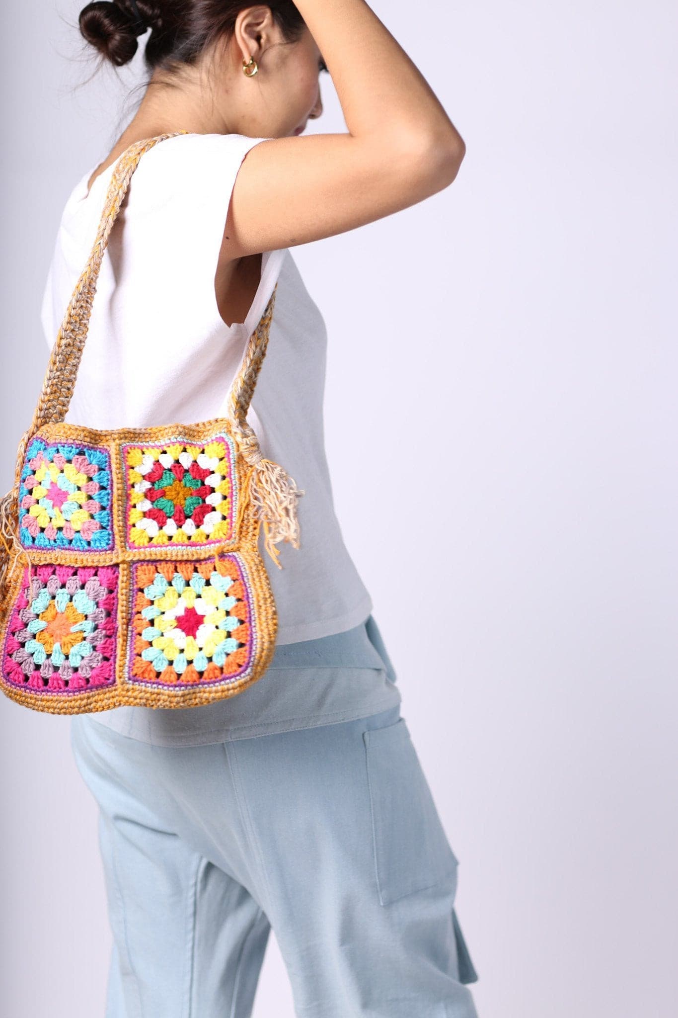 CROCHET SHOULDER CROSS BODY BAG TIBB - BANGKOK TAILOR CLOTHING STORE - HANDMADE CLOTHING
