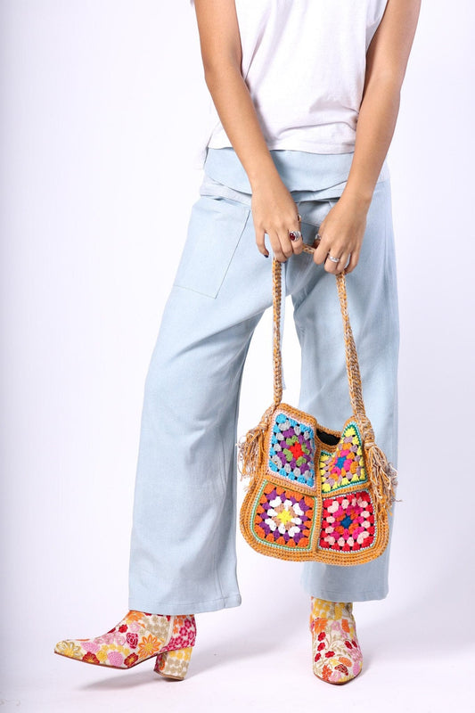 CROCHET SHOULDER CROSS BODY BAG TIBB - BANGKOK TAILOR CLOTHING STORE - HANDMADE CLOTHING
