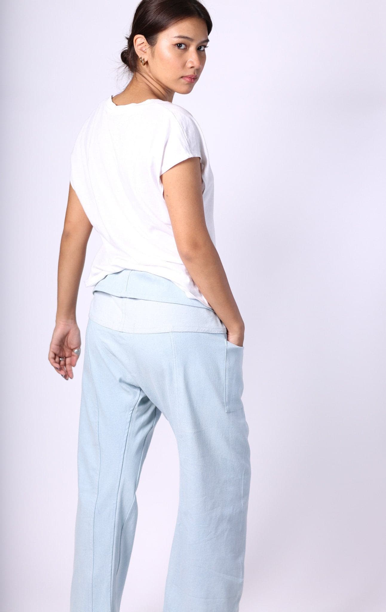 DENIM THAI FISHERMAN STYLE PANTS TOBY - BANGKOK TAILOR CLOTHING STORE - HANDMADE CLOTHING