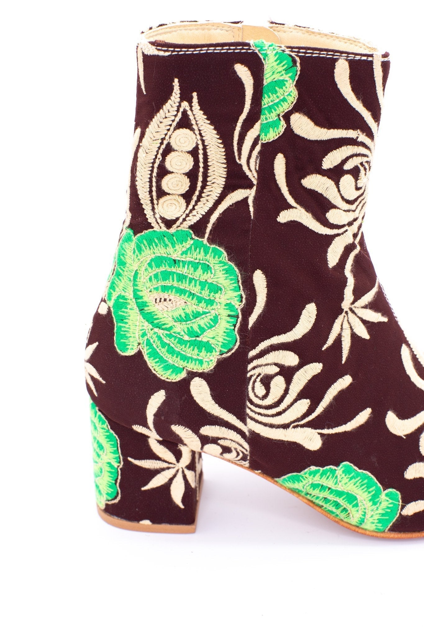 EMBROIDERED ANKLE BOOTS HEANA - BANGKOK TAILOR CLOTHING STORE - HANDMADE CLOTHING