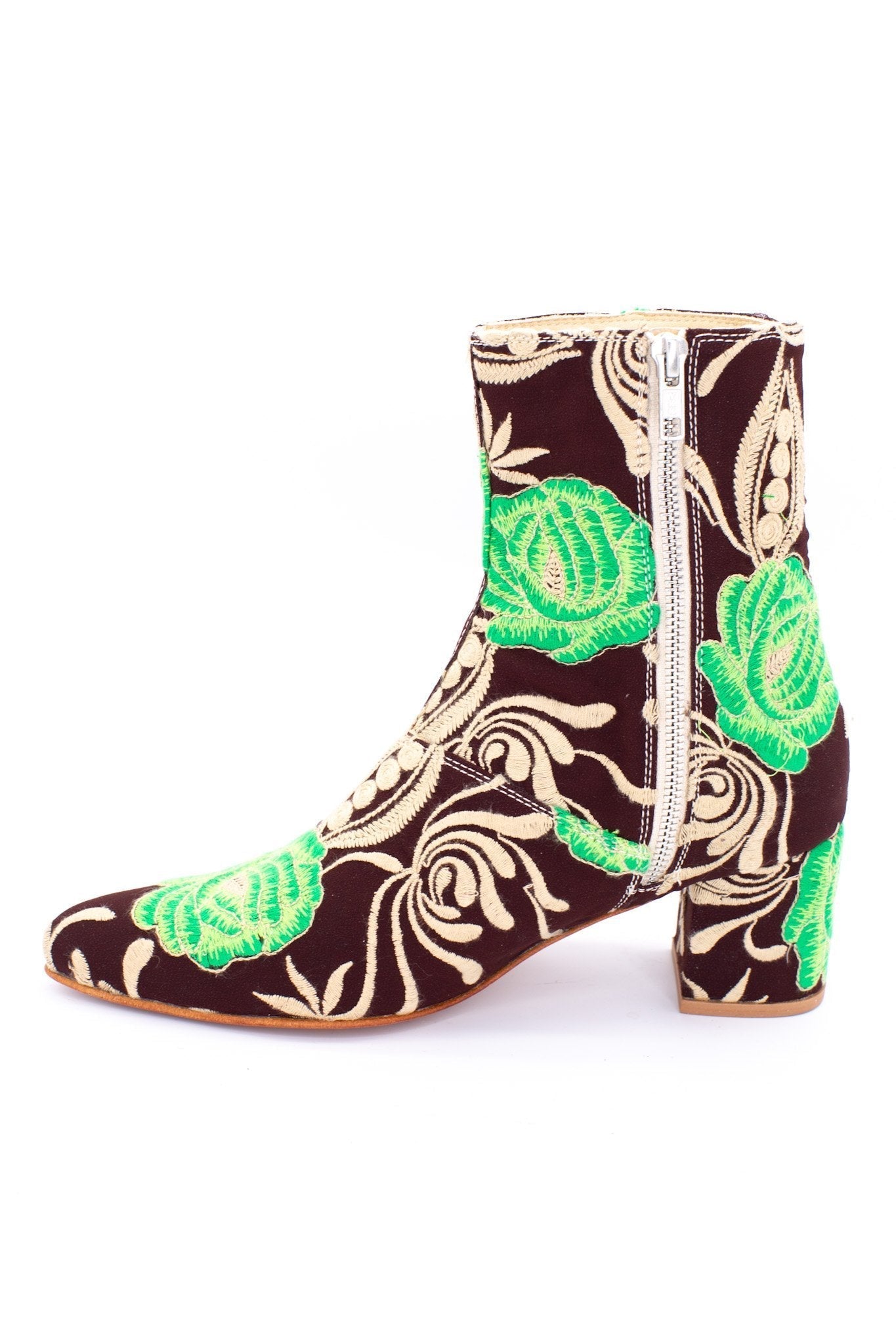 EMBROIDERED ANKLE BOOTS HEANA - BANGKOK TAILOR CLOTHING STORE - HANDMADE CLOTHING