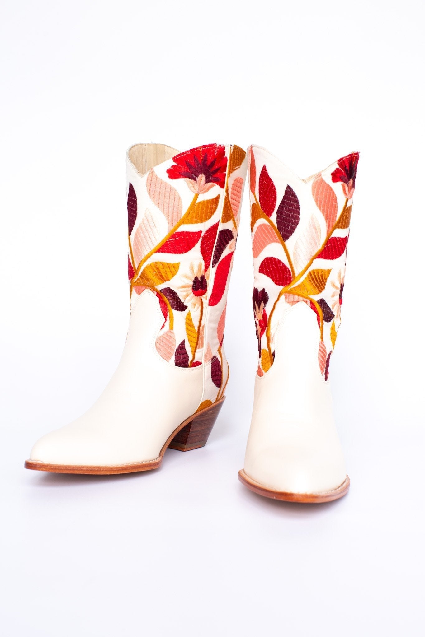 EMBROIDERED FLOWER WESTERN BOOTS X ANTHROPOLOGIE - BANGKOK TAILOR CLOTHING STORE - HANDMADE CLOTHING