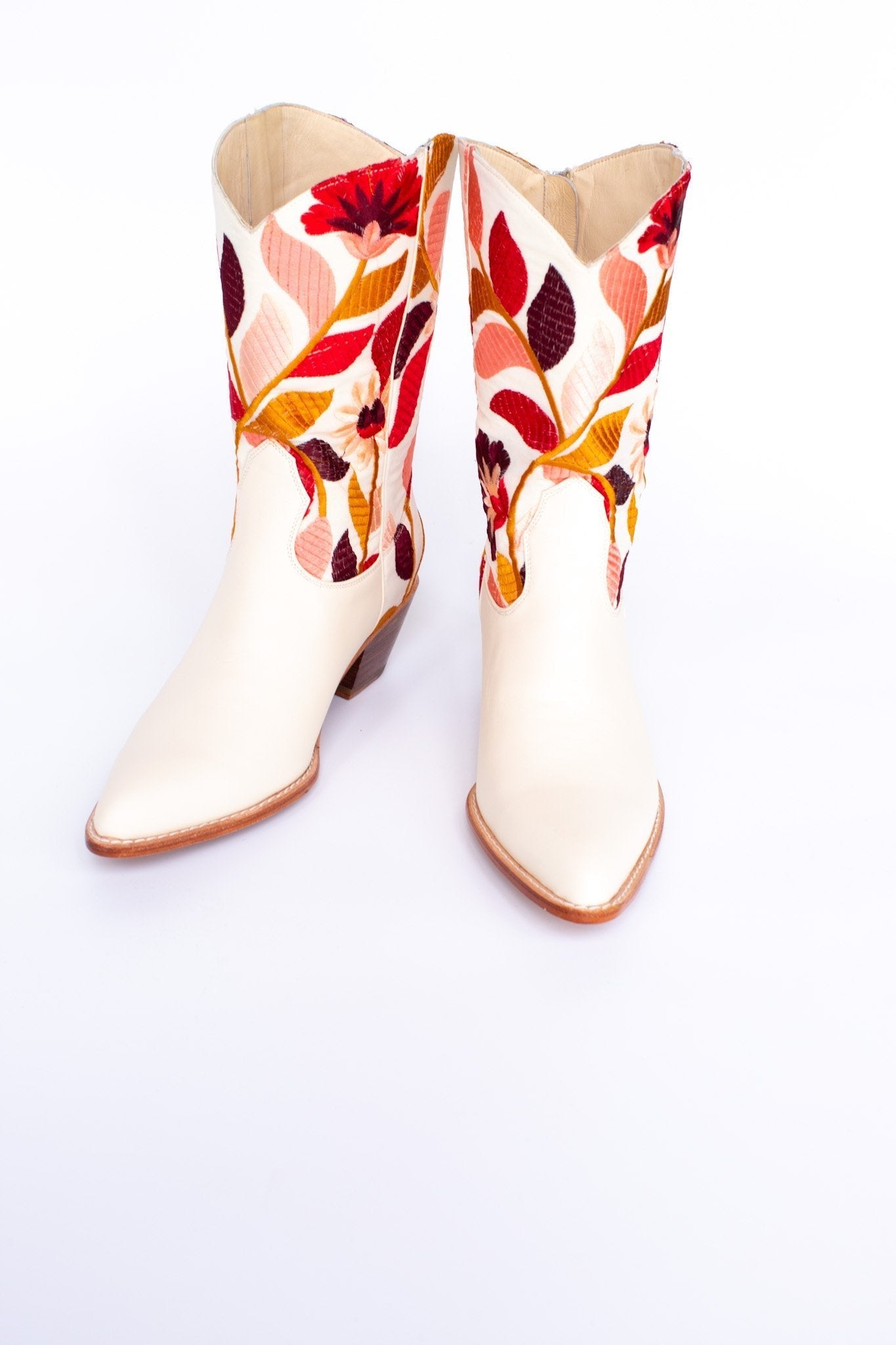 EMBROIDERED FLOWER WESTERN BOOTS X ANTHROPOLOGIE - BANGKOK TAILOR CLOTHING STORE - HANDMADE CLOTHING