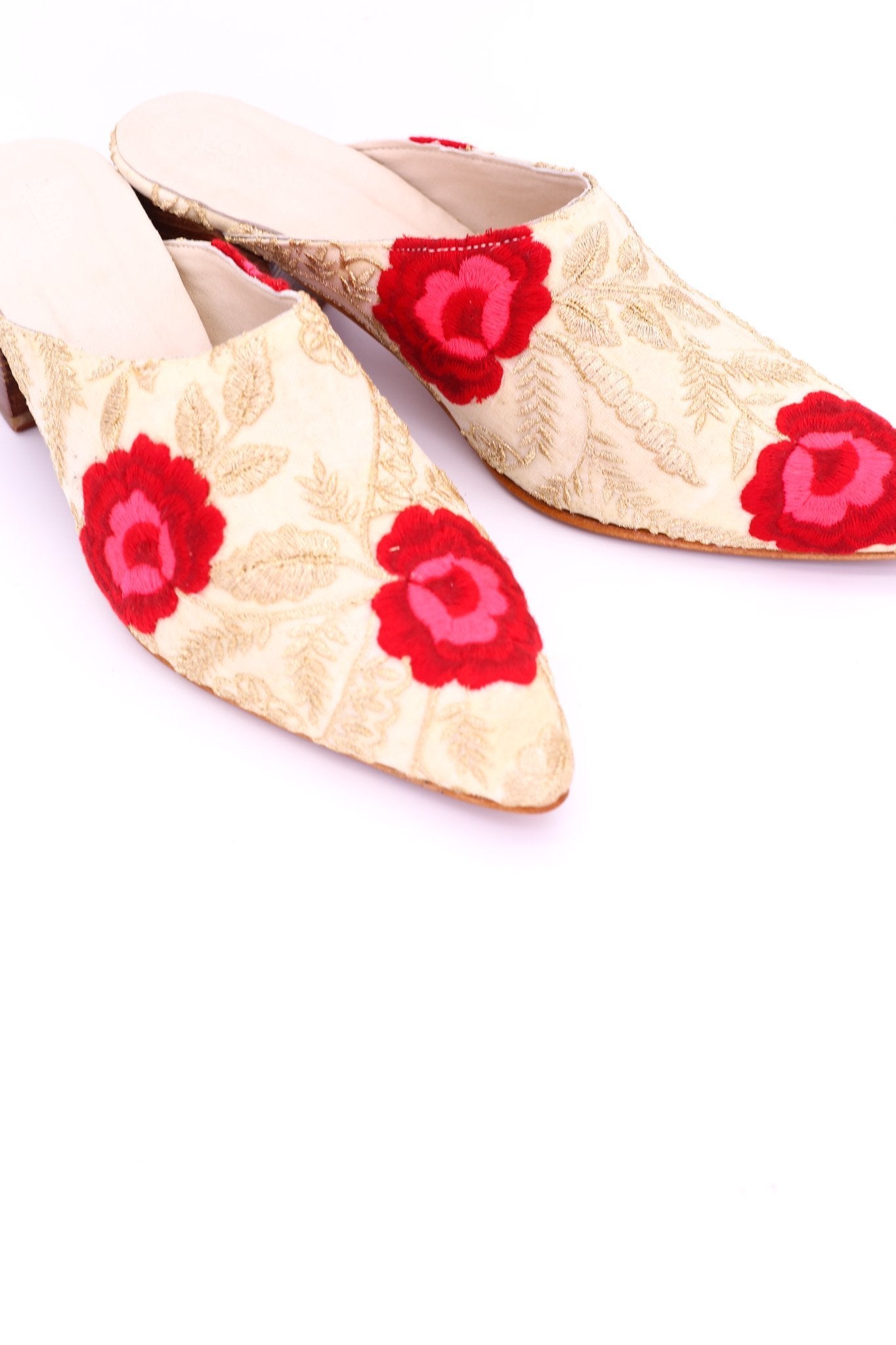 EMBROIDERED HEELED MULES ELLIE X ANTHROPOLOGIE - BANGKOK TAILOR CLOTHING STORE - HANDMADE CLOTHING