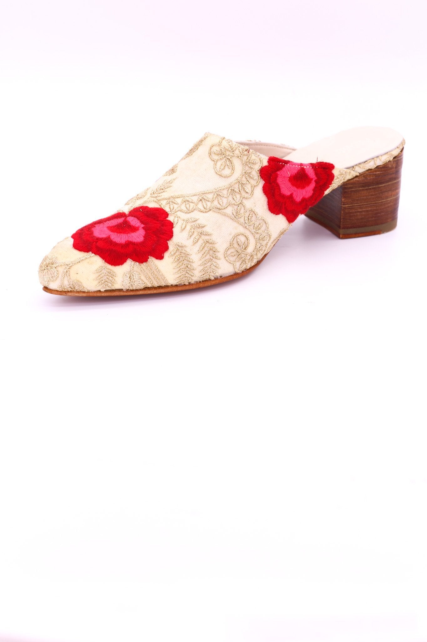 EMBROIDERED HEELED MULES ELLIE X ANTHROPOLOGIE - BANGKOK TAILOR CLOTHING STORE - HANDMADE CLOTHING