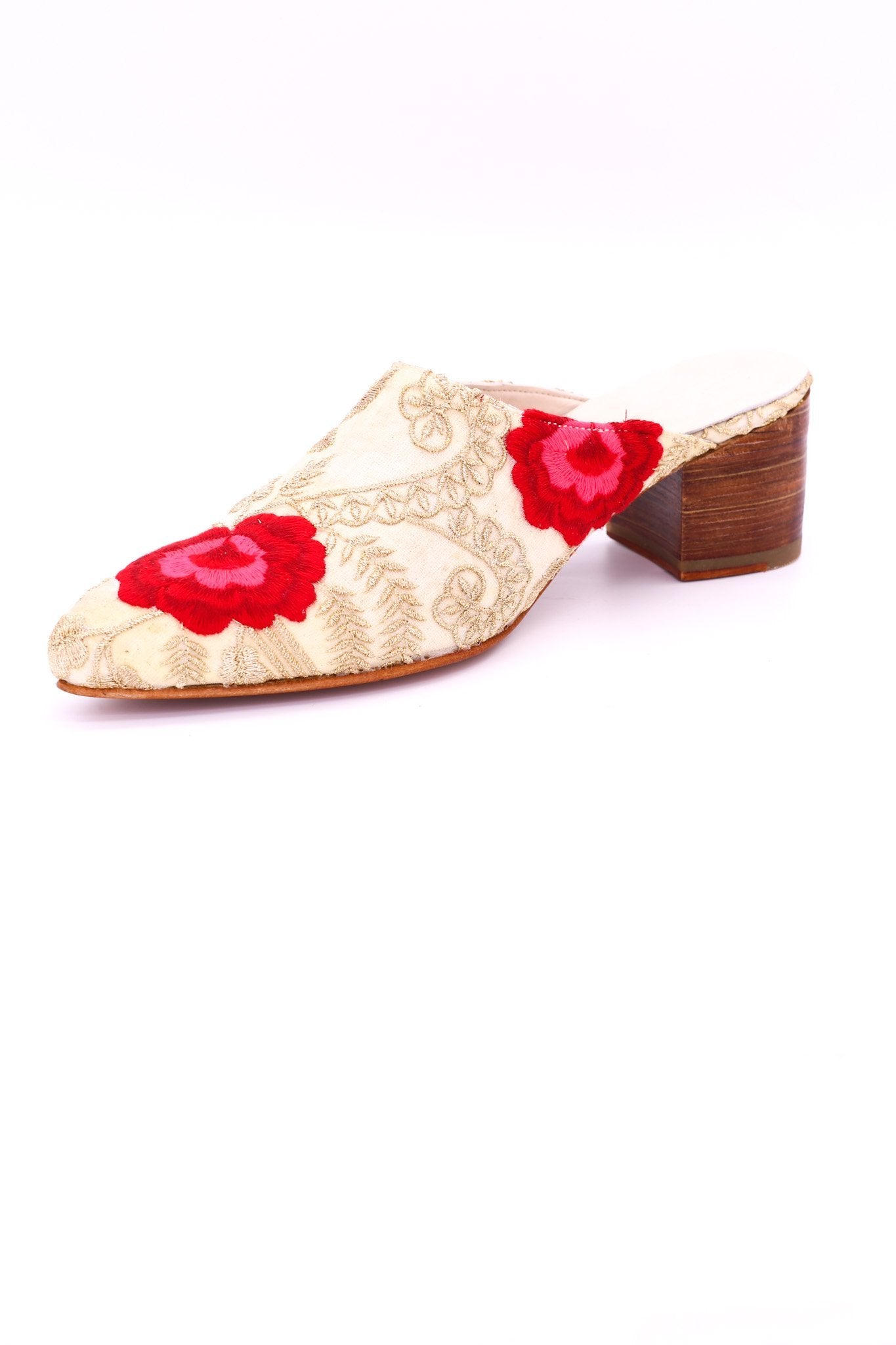 EMBROIDERED HEELED MULES ELLIE X ANTHROPOLOGIE - BANGKOK TAILOR CLOTHING STORE - HANDMADE CLOTHING