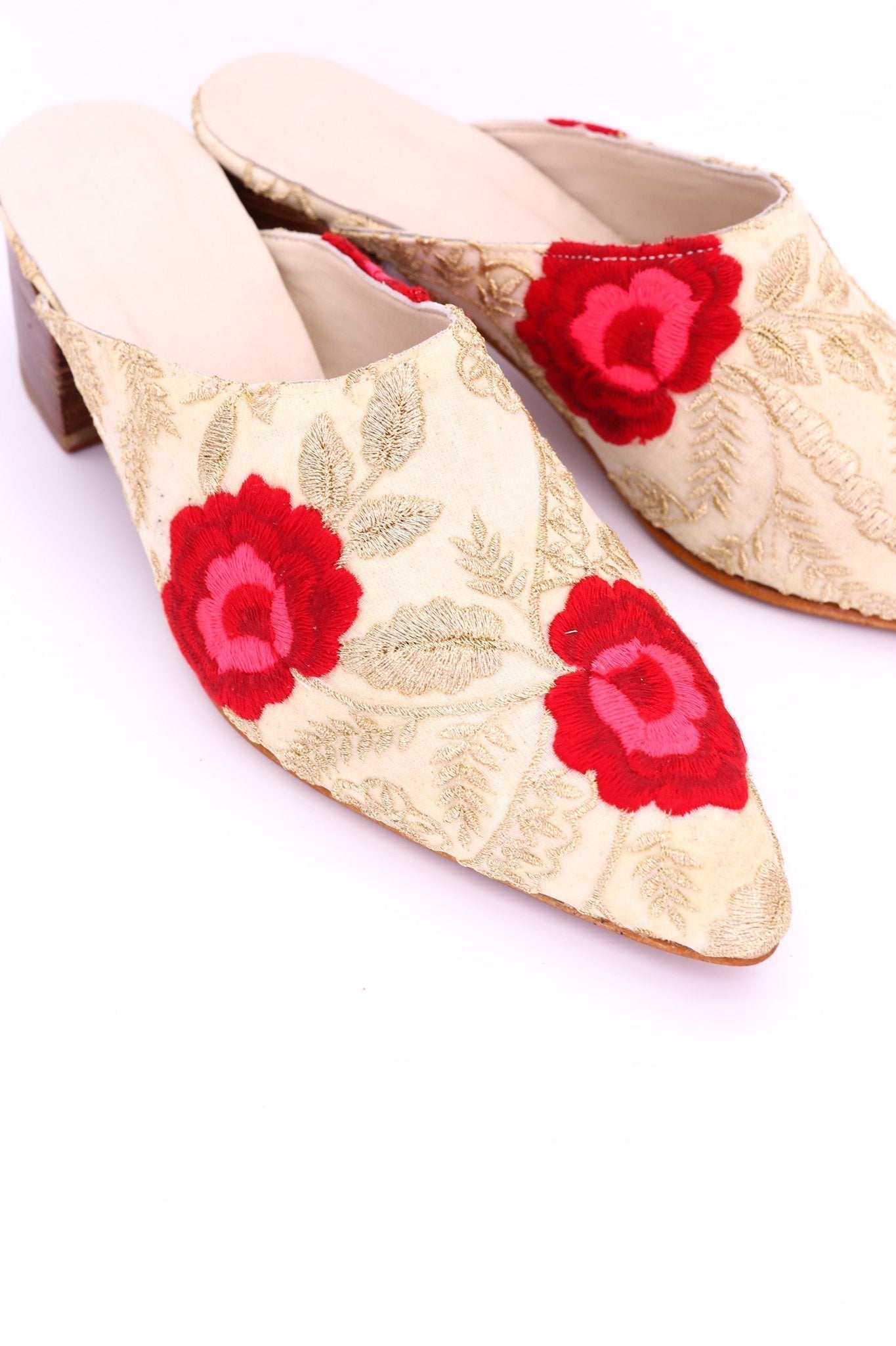 EMBROIDERED HEELED MULES ELLIE X ANTHROPOLOGIE - BANGKOK TAILOR CLOTHING STORE - HANDMADE CLOTHING
