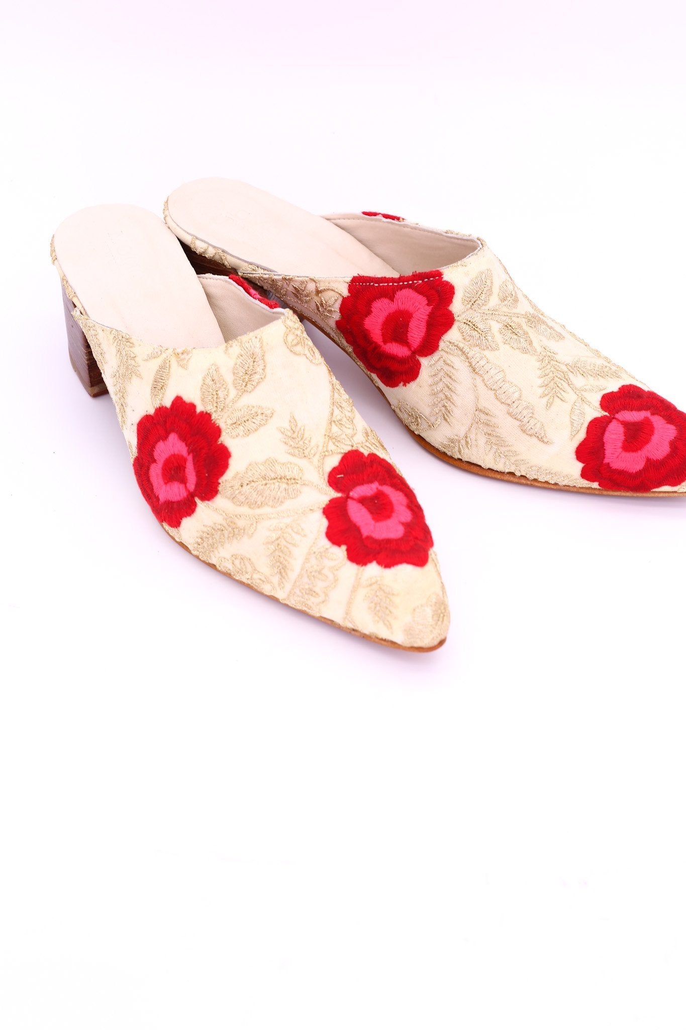 EMBROIDERED HEELED MULES ELLIE X ANTHROPOLOGIE - BANGKOK TAILOR CLOTHING STORE - HANDMADE CLOTHING