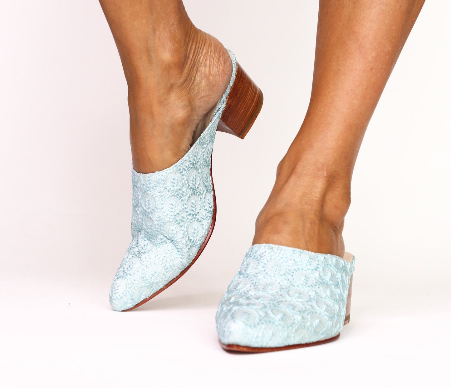 EMBROIDERED HEELED MULES MOMO X ANTHROPOLOGIE - BANGKOK TAILOR CLOTHING STORE - HANDMADE CLOTHING
