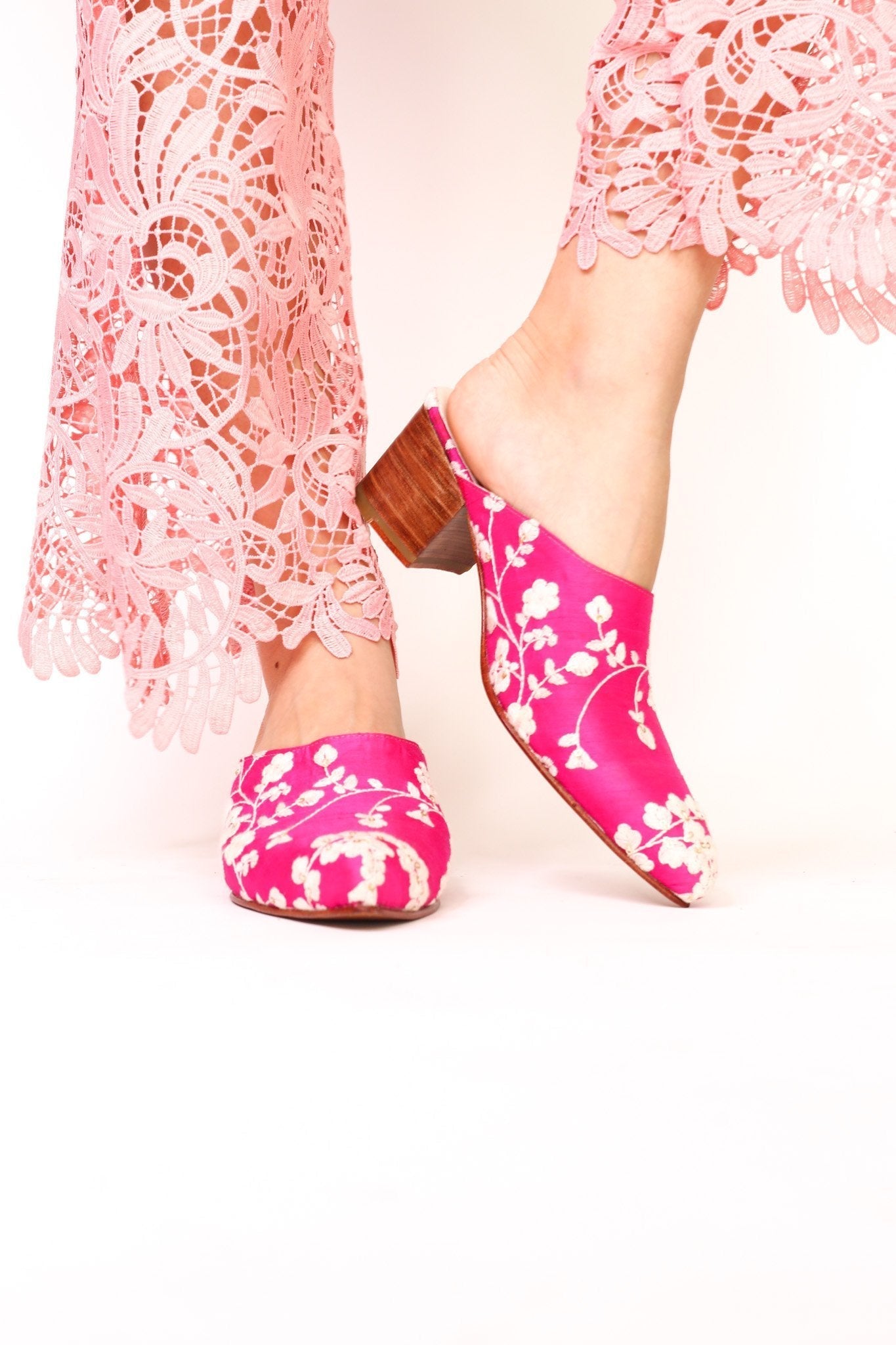 EMBROIDERED HEELED MULES MOMO X ANTHROPOLOGIE - BANGKOK TAILOR CLOTHING STORE - HANDMADE CLOTHING