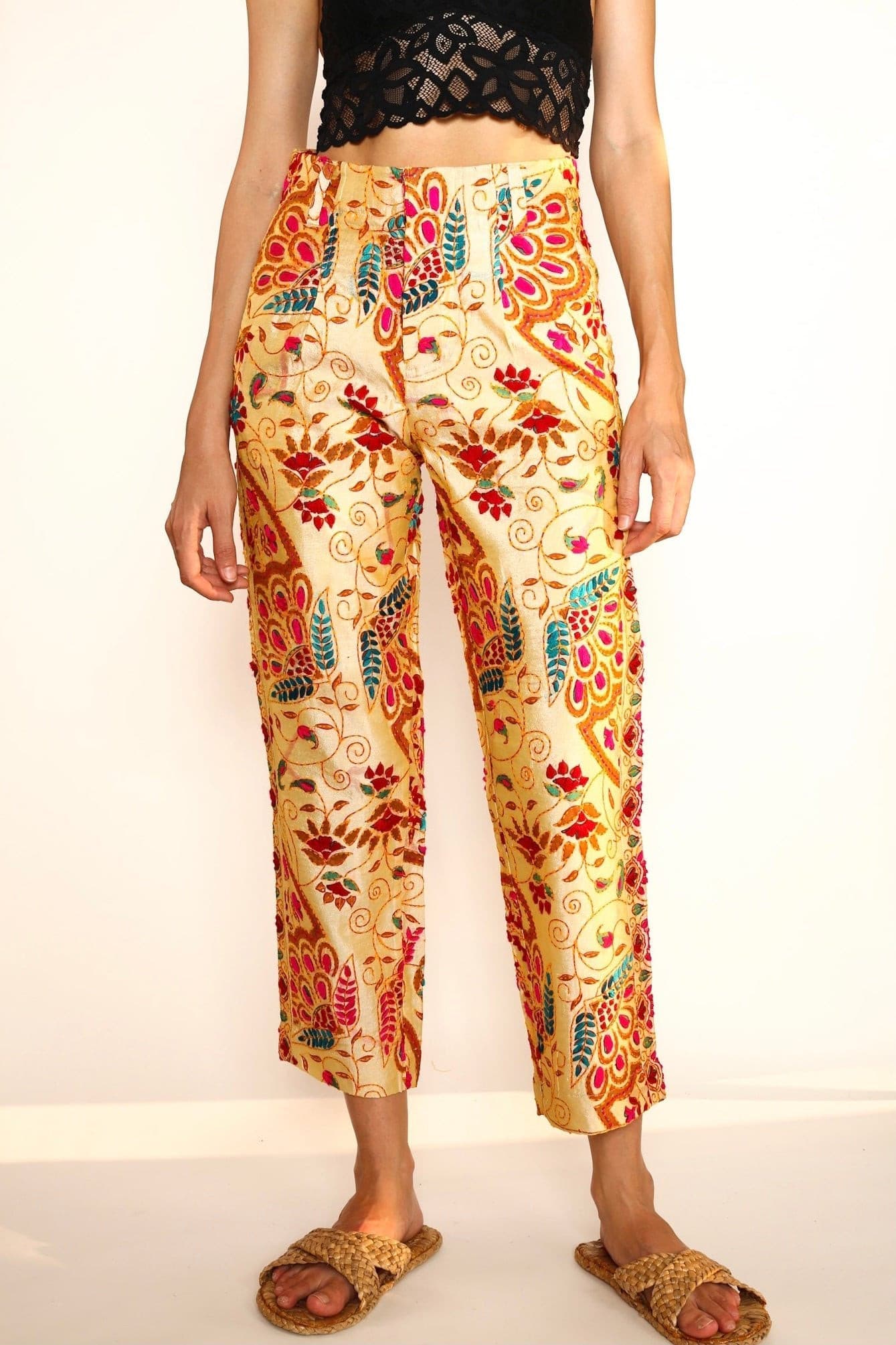 EMBROIDERED PANTS FARRAH - BANGKOK TAILOR CLOTHING STORE - HANDMADE CLOTHING