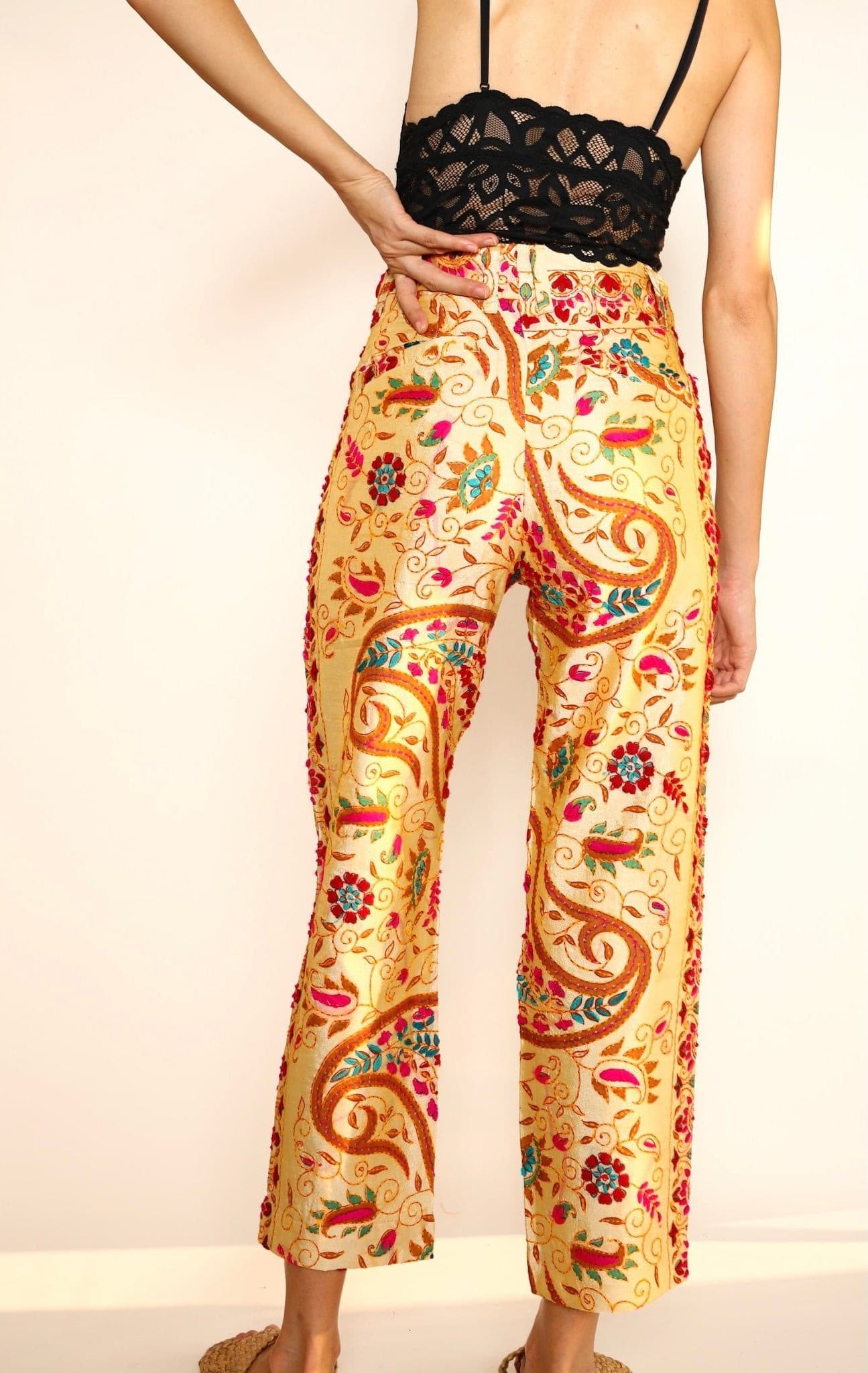 EMBROIDERED PANTS FARRAH - BANGKOK TAILOR CLOTHING STORE - HANDMADE CLOTHING