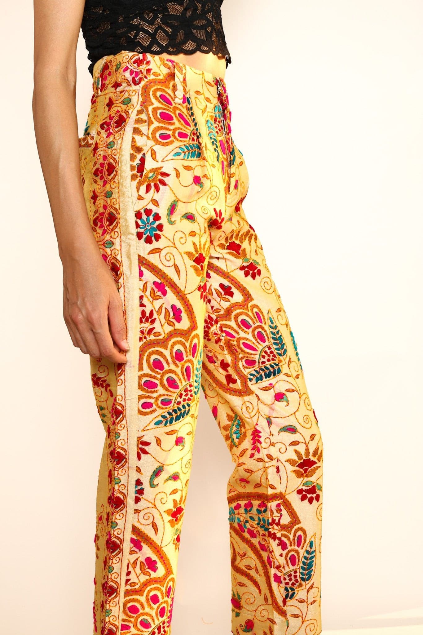 EMBROIDERED PANTS FARRAH - BANGKOK TAILOR CLOTHING STORE - HANDMADE CLOTHING