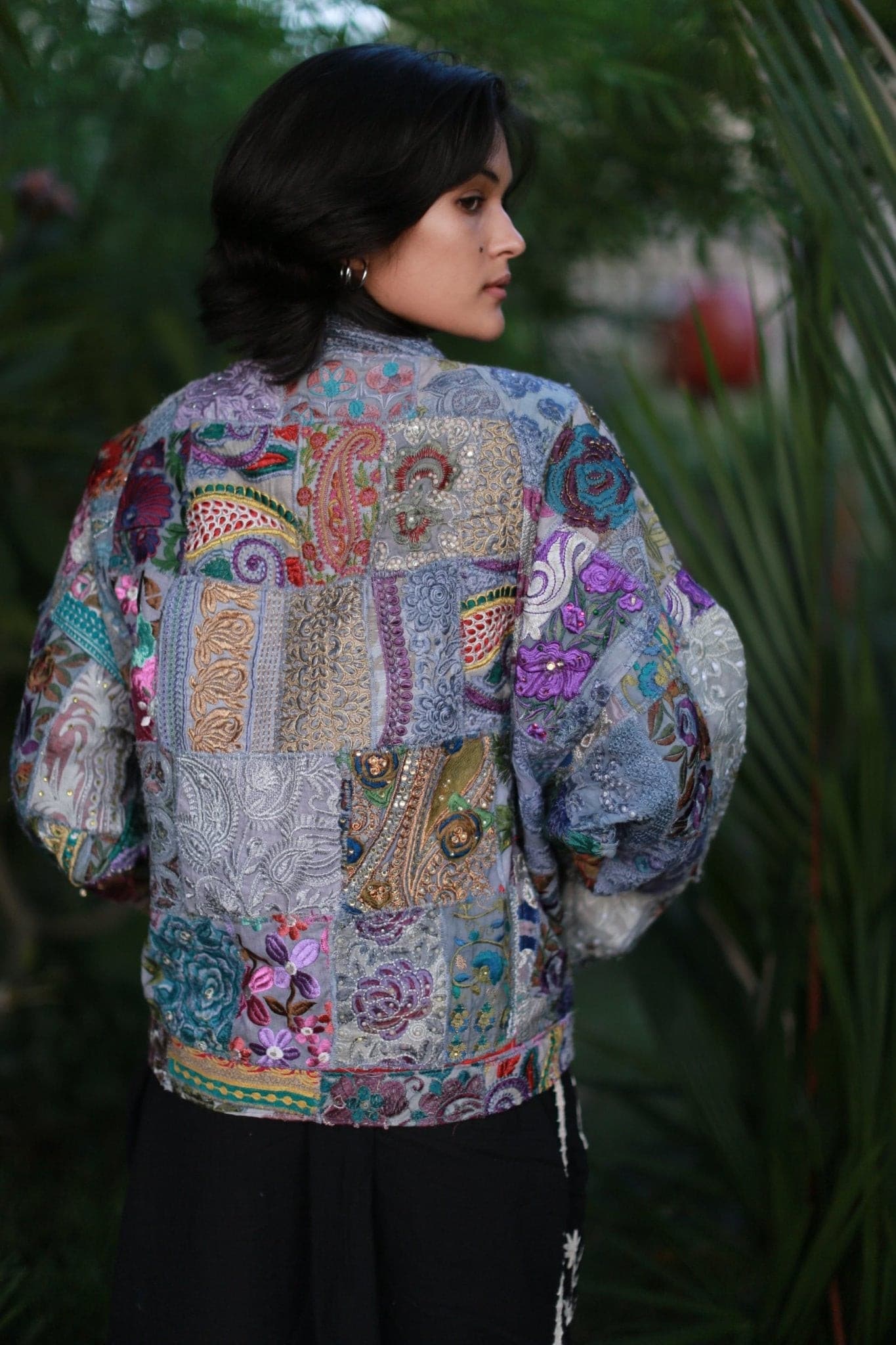 Embroidered Patchwork Bomber Jacket Serena - BANGKOK TAILOR CLOTHING STORE - HANDMADE CLOTHING