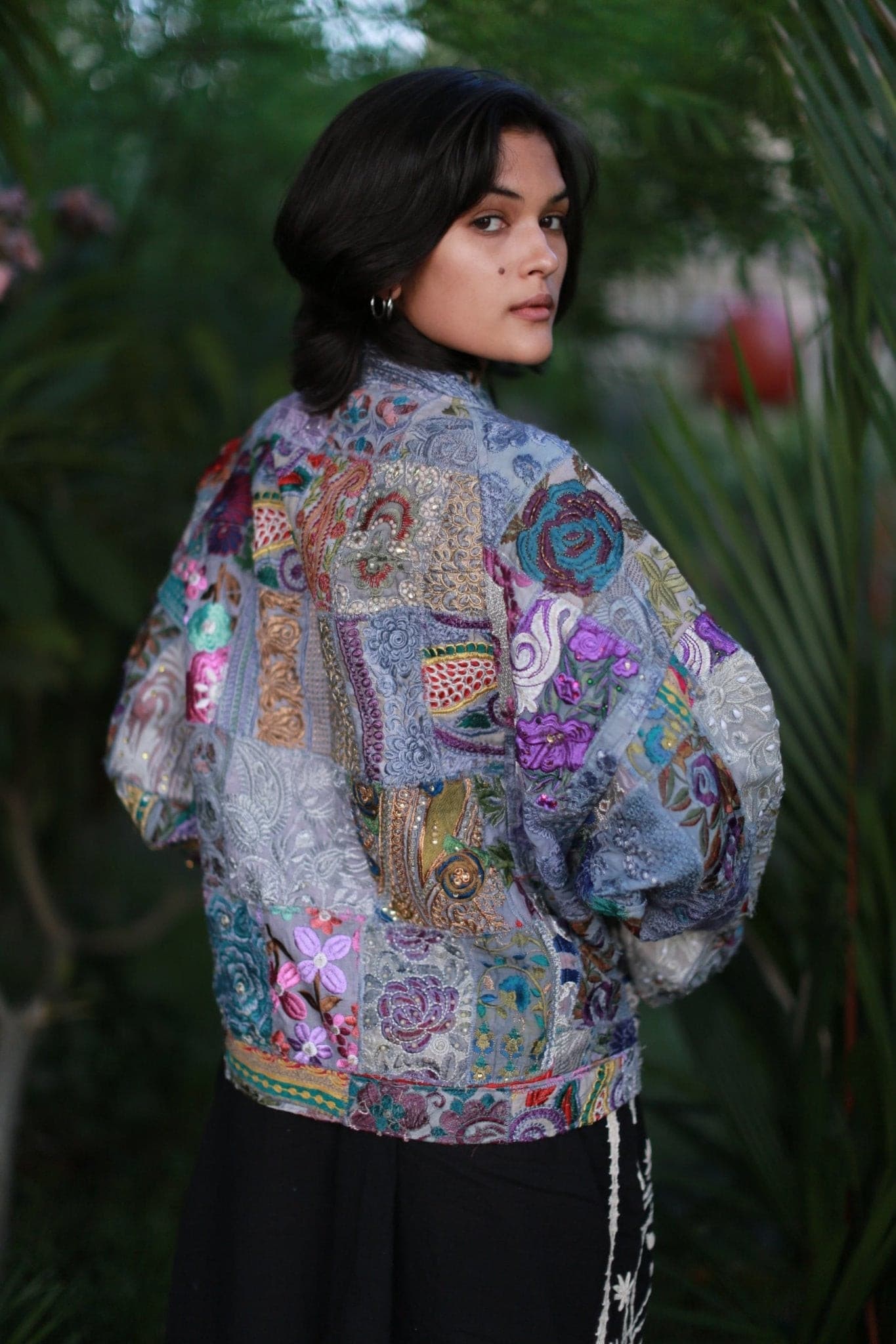 Embroidered Patchwork Bomber Jacket Serena - BANGKOK TAILOR CLOTHING STORE - HANDMADE CLOTHING