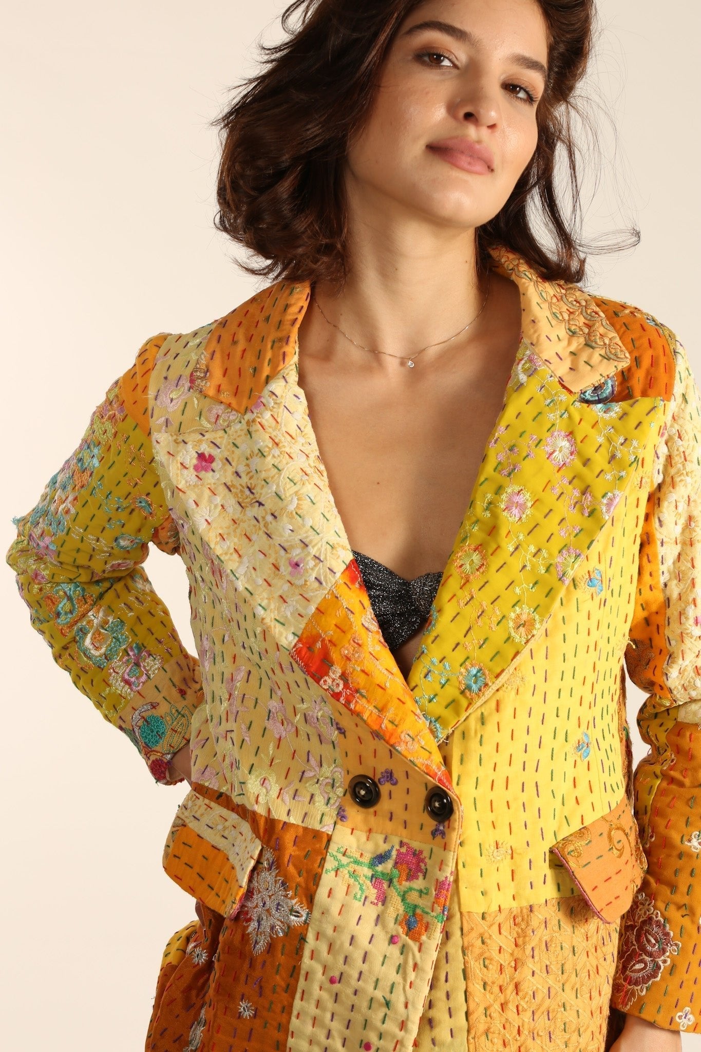 EMBROIDERED PATCHWORK JACKET PENNY - BANGKOK TAILOR CLOTHING STORE - HANDMADE CLOTHING