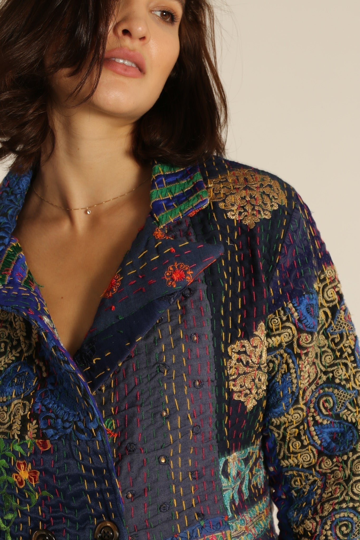 EMBROIDERED PATCHWORK JACKET PENNY - BANGKOK TAILOR CLOTHING STORE - HANDMADE CLOTHING