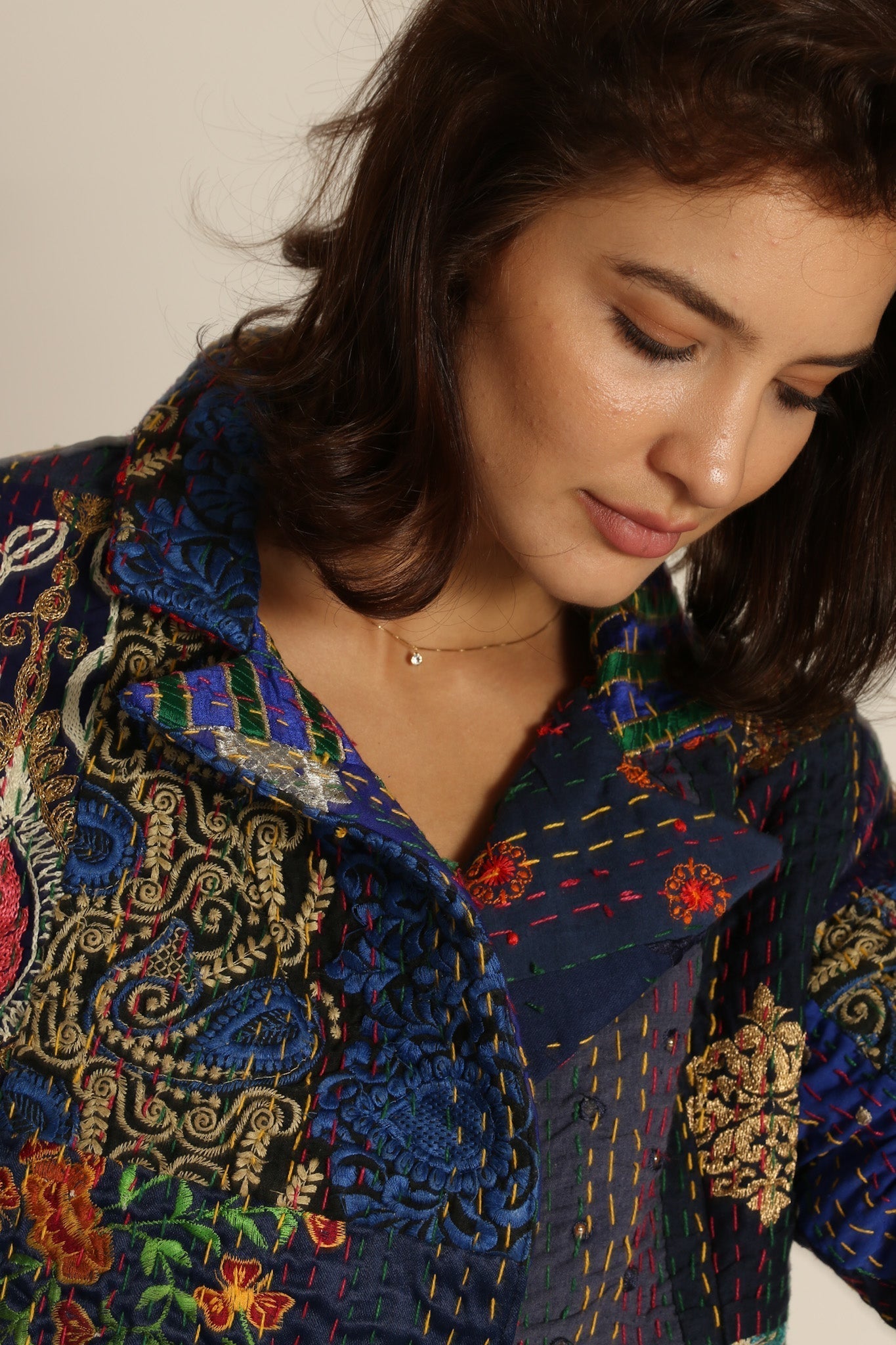 EMBROIDERED PATCHWORK JACKET PENNY - BANGKOK TAILOR CLOTHING STORE - HANDMADE CLOTHING
