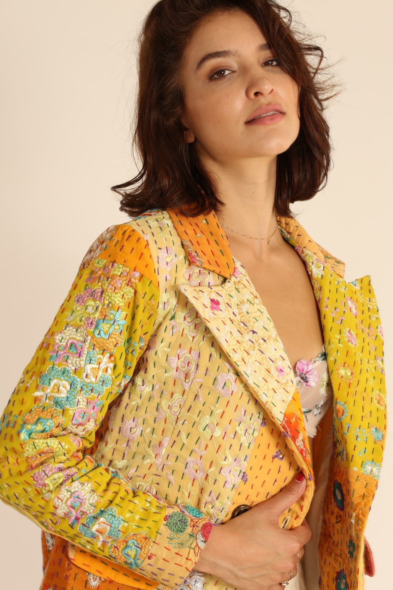 EMBROIDERED PATCHWORK JACKET PENNY - BANGKOK TAILOR CLOTHING STORE - HANDMADE CLOTHING