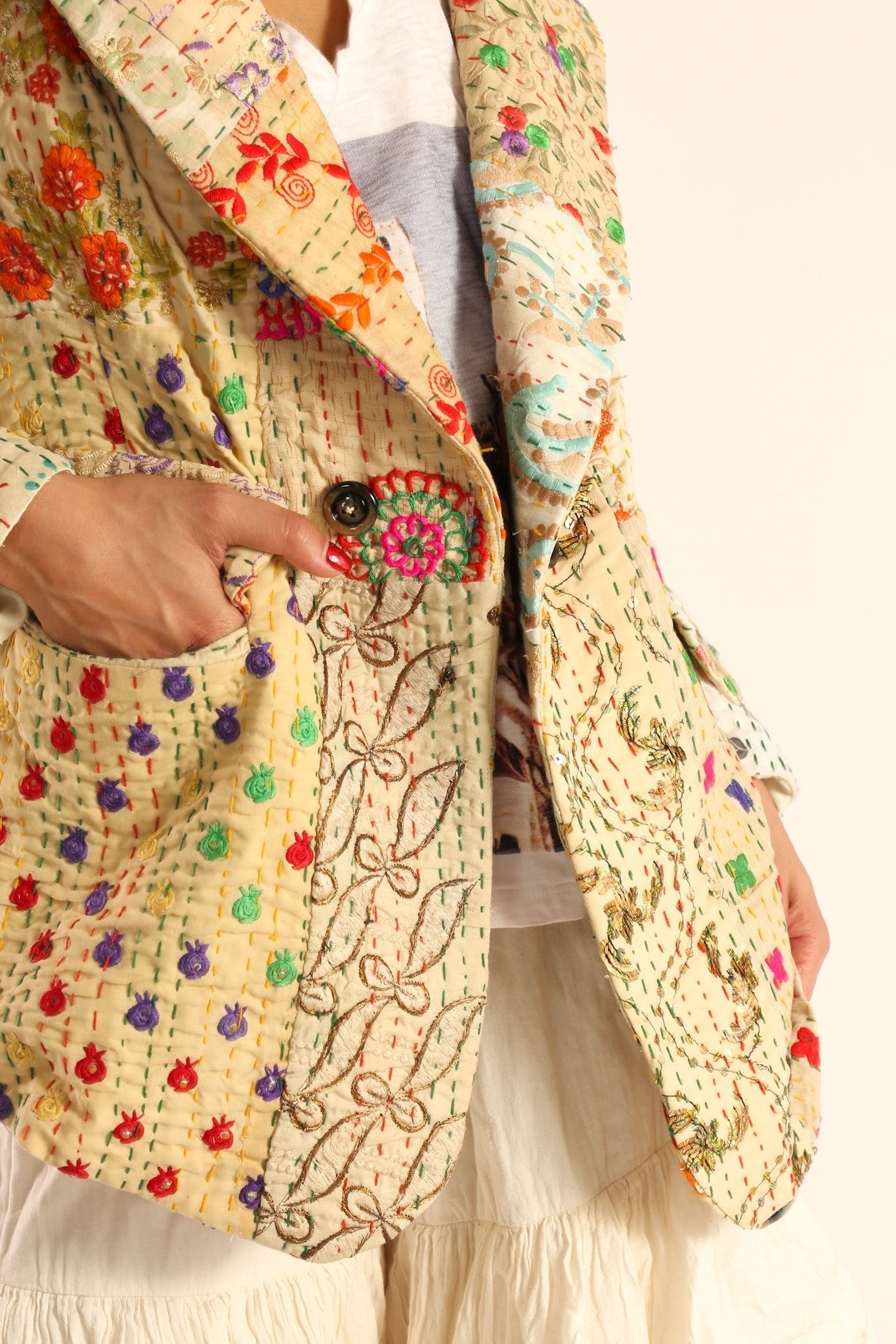 EMBROIDERED PATCHWORK JACKET PENNY - BANGKOK TAILOR CLOTHING STORE - HANDMADE CLOTHING