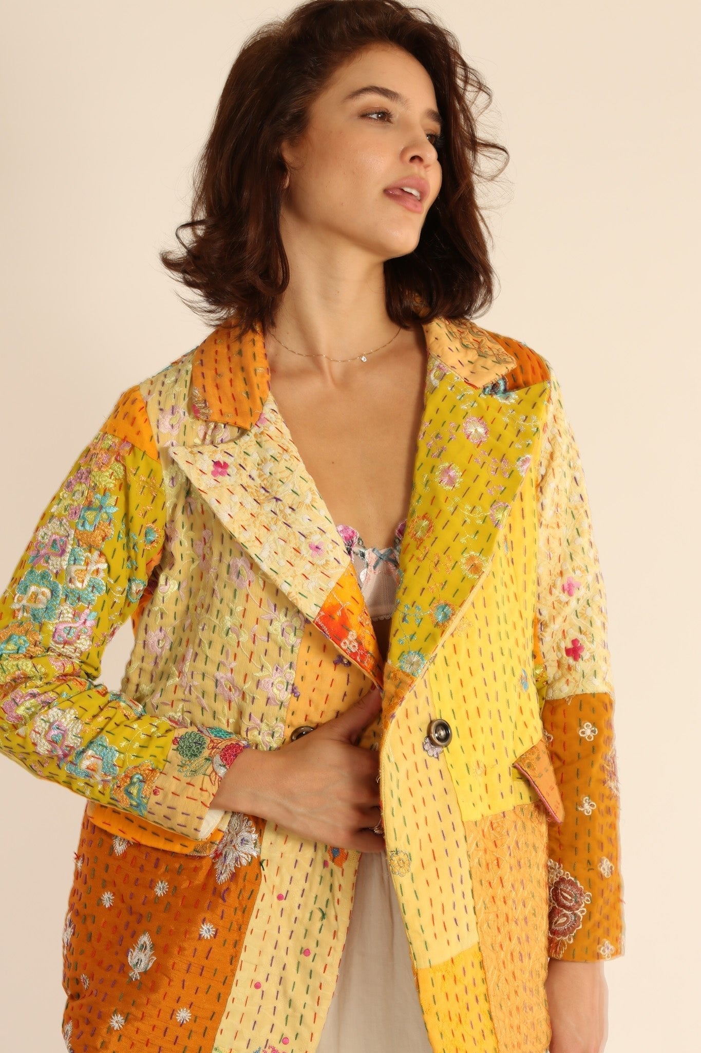 EMBROIDERED PATCHWORK JACKET PENNY - BANGKOK TAILOR CLOTHING STORE - HANDMADE CLOTHING