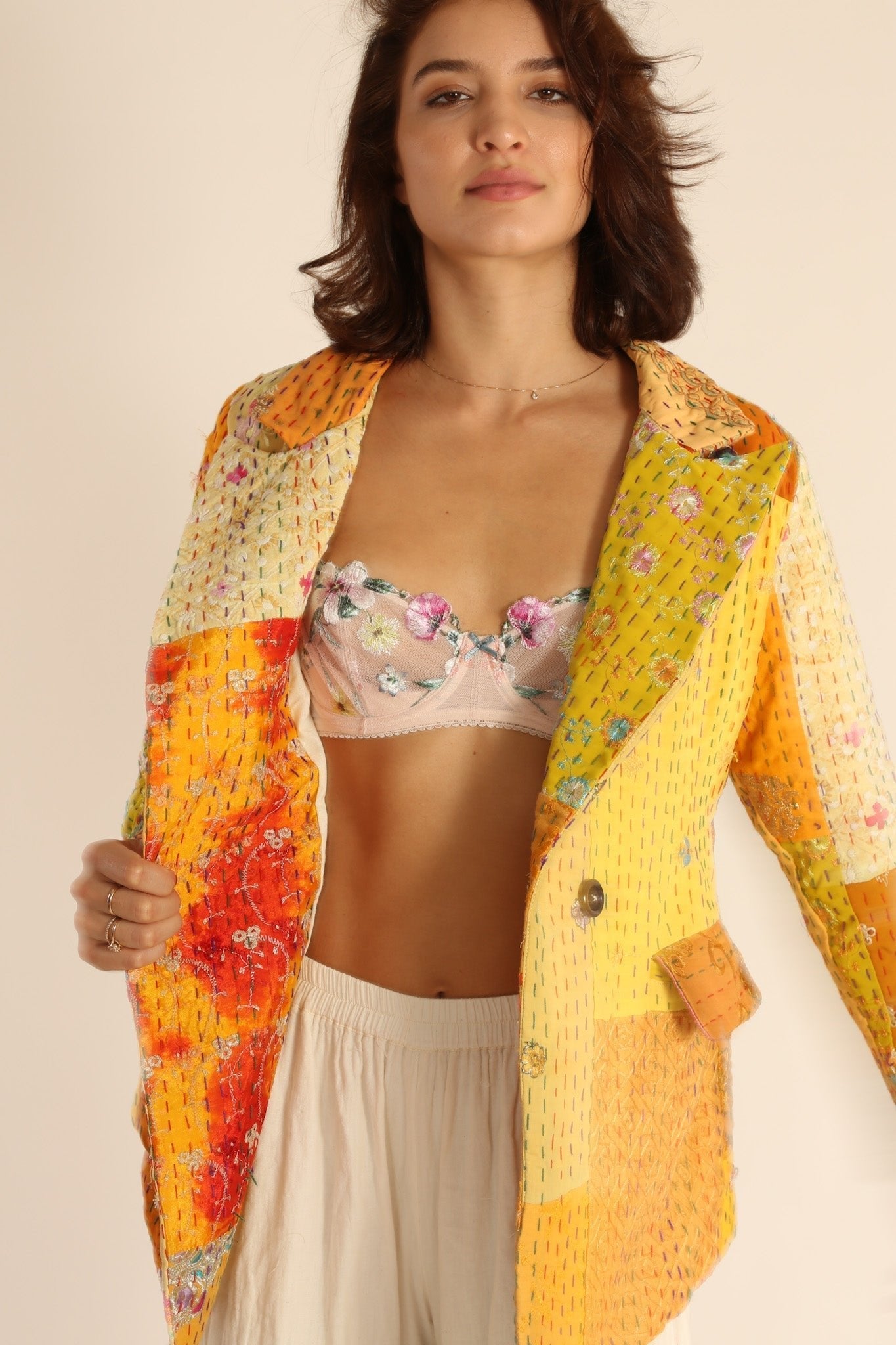 EMBROIDERED PATCHWORK JACKET PENNY - BANGKOK TAILOR CLOTHING STORE - HANDMADE CLOTHING