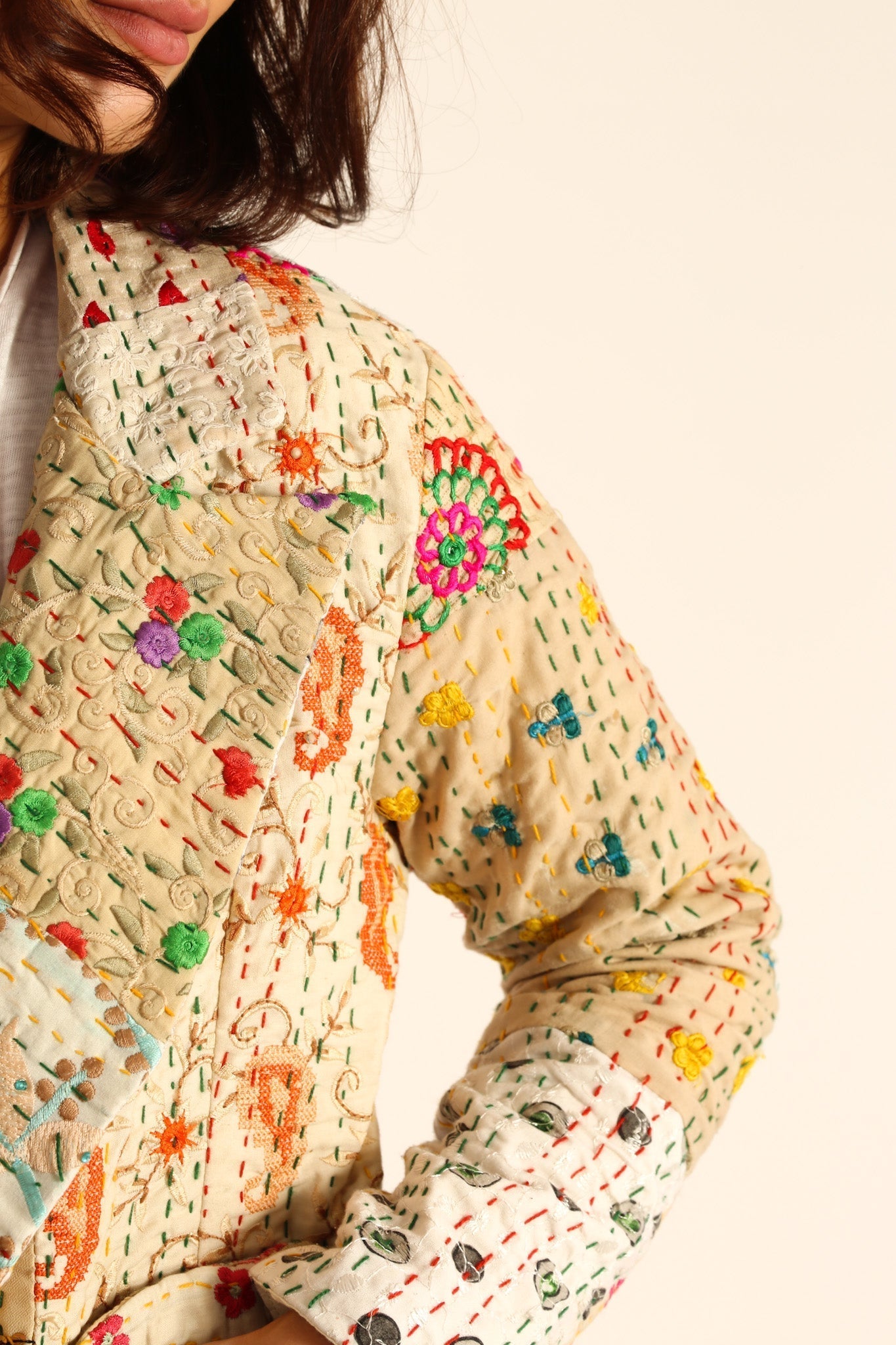 EMBROIDERED PATCHWORK JACKET PENNY - BANGKOK TAILOR CLOTHING STORE - HANDMADE CLOTHING