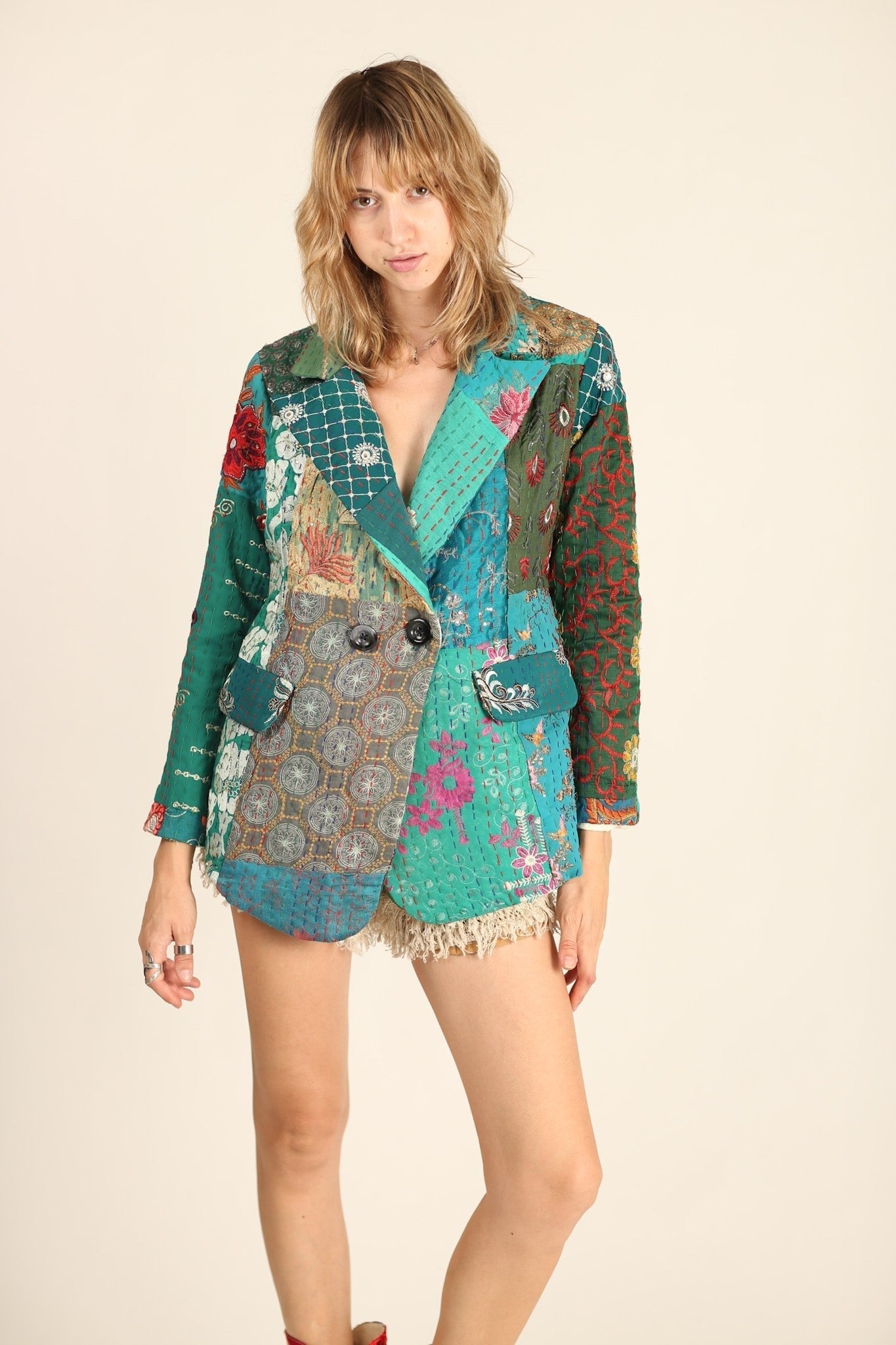 EMBROIDERED PATCHWORK JACKET PENNY - BANGKOK TAILOR CLOTHING STORE - HANDMADE CLOTHING