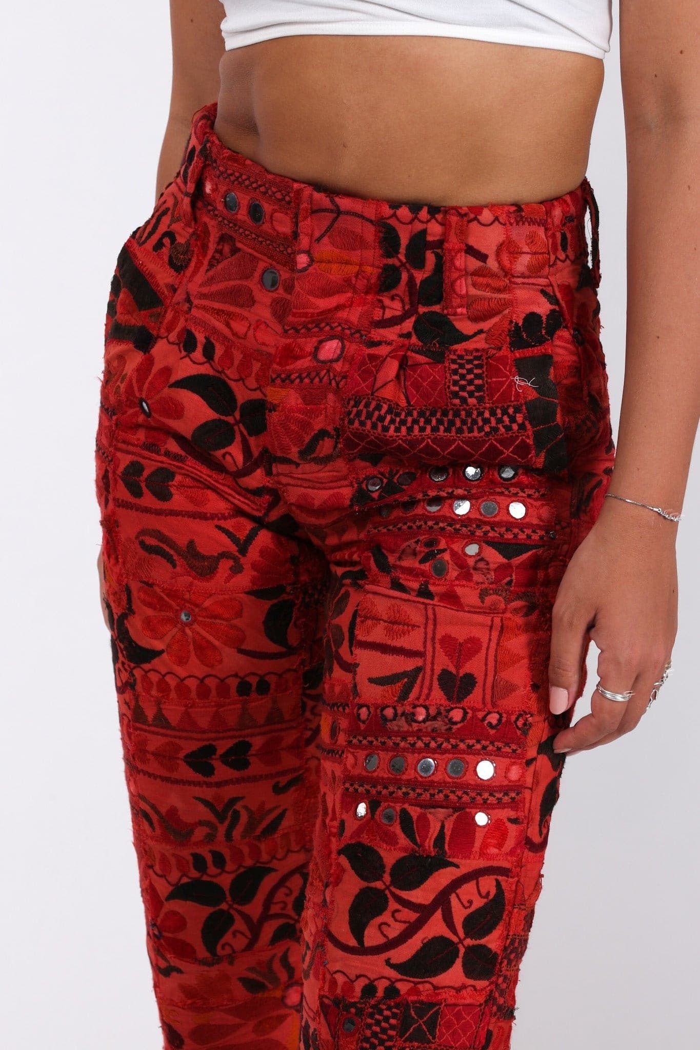 EMBROIDERED PATCHWORK PANTS RAYA - BANGKOK TAILOR CLOTHING STORE - HANDMADE CLOTHING