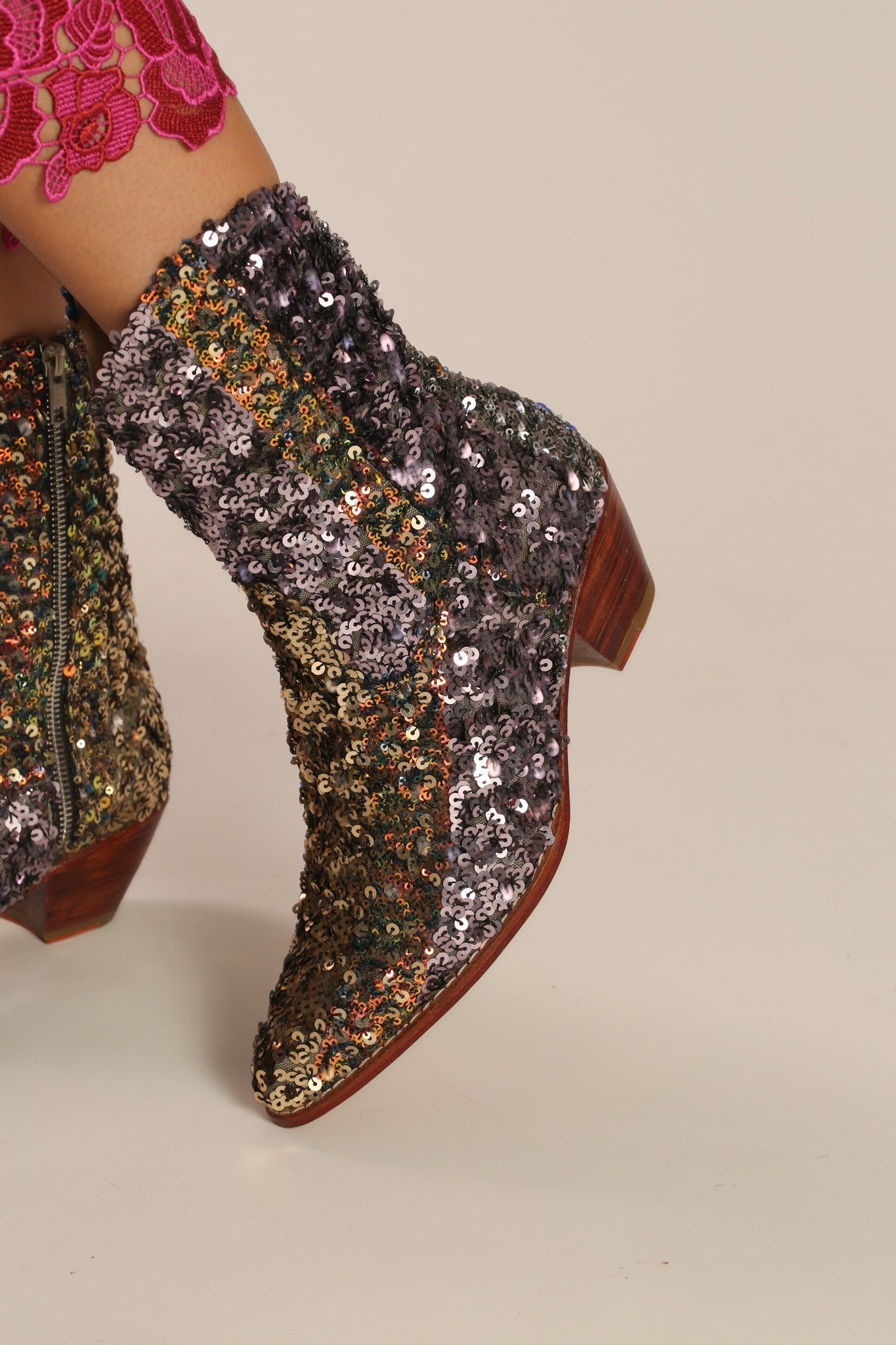 EMBROIDERED SEQUIN BOOTS ASTERIA - BANGKOK TAILOR CLOTHING STORE - HANDMADE CLOTHING