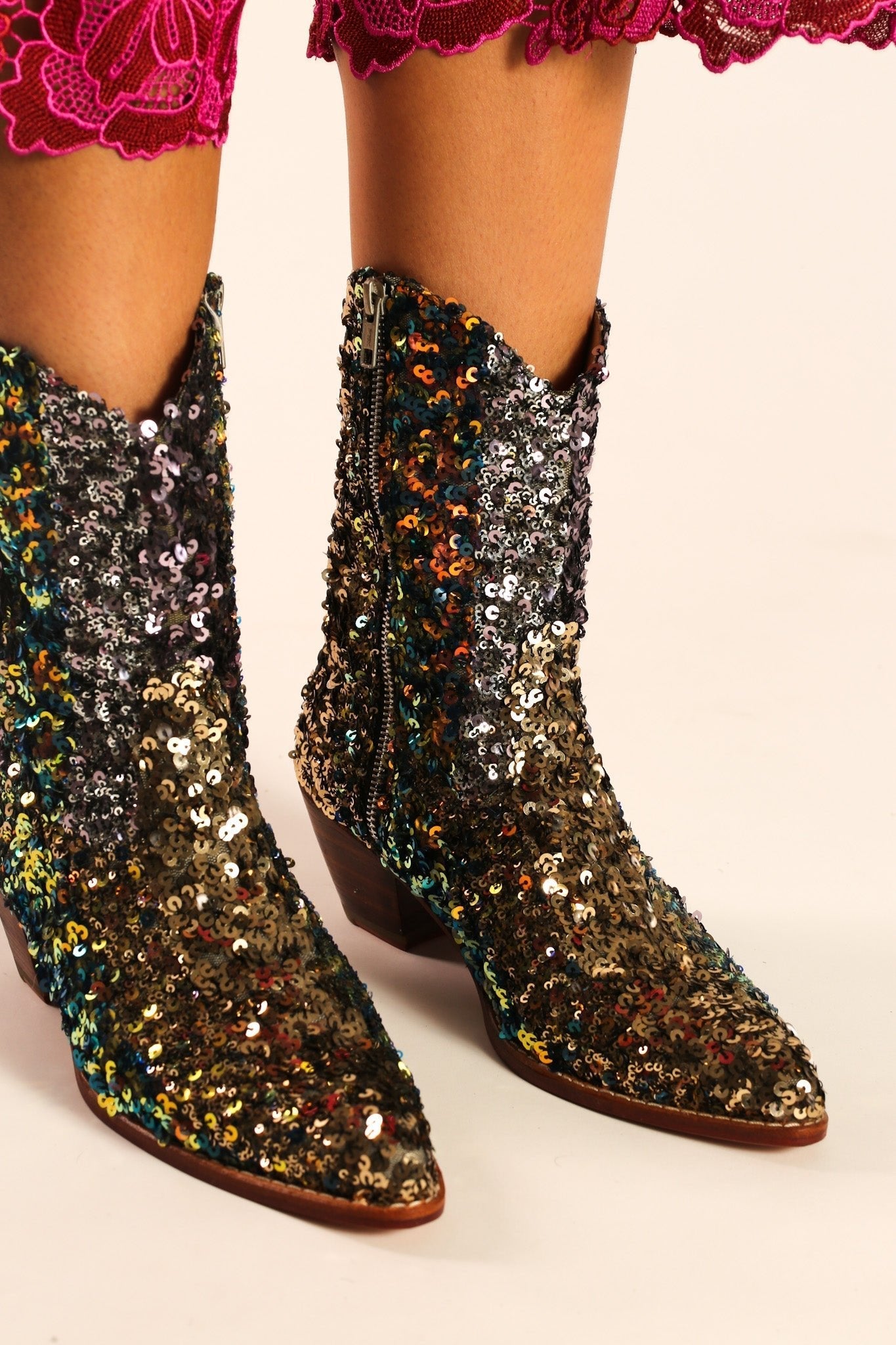EMBROIDERED SEQUIN BOOTS ASTERIA - BANGKOK TAILOR CLOTHING STORE - HANDMADE CLOTHING