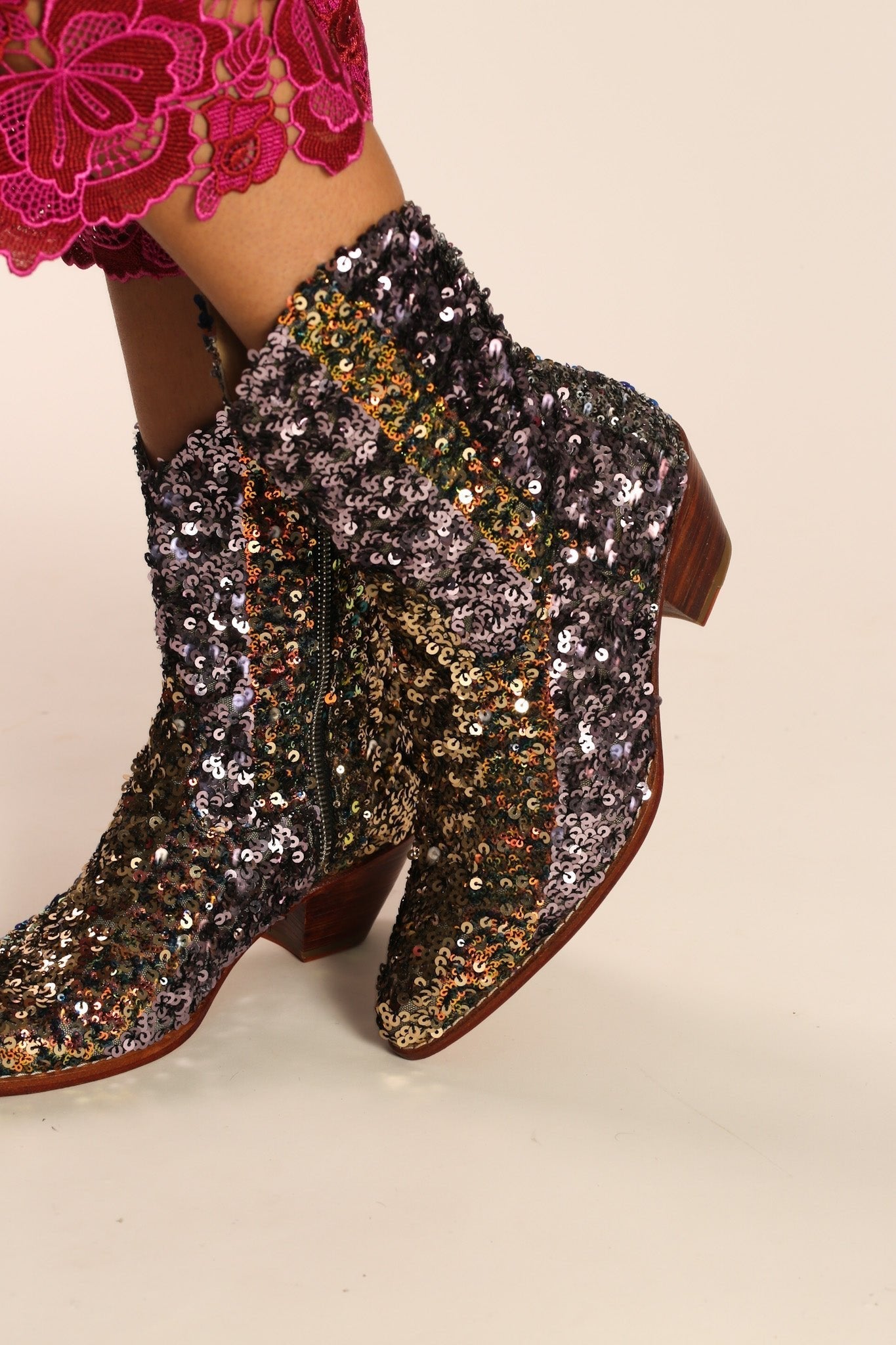 EMBROIDERED SEQUIN BOOTS ASTERIA - BANGKOK TAILOR CLOTHING STORE - HANDMADE CLOTHING