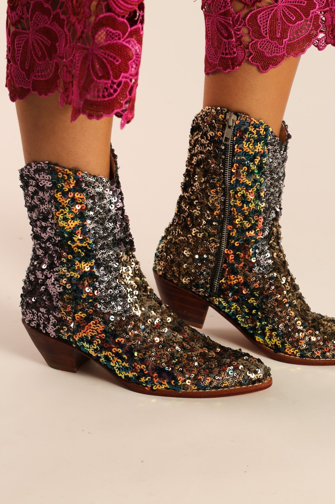 EMBROIDERED SEQUIN BOOTS ASTERIA - BANGKOK TAILOR CLOTHING STORE - HANDMADE CLOTHING