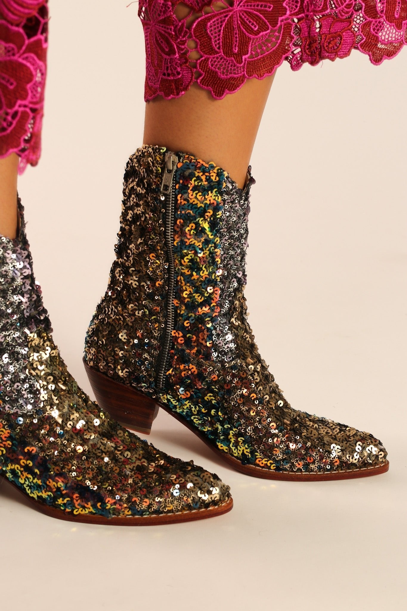 EMBROIDERED SEQUIN BOOTS ASTERIA - BANGKOK TAILOR CLOTHING STORE - HANDMADE CLOTHING