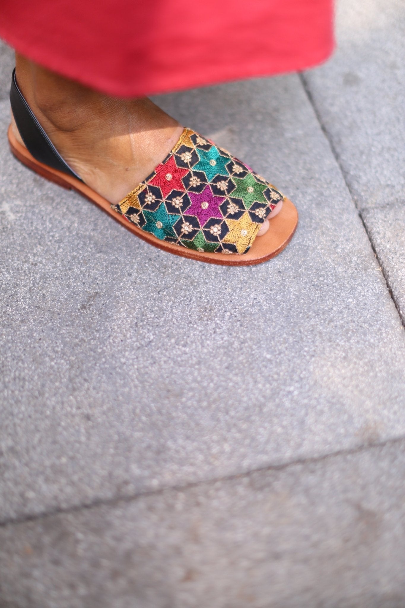 EMBROIDERED SEQUIN SILK SANDALS FRANCES - BANGKOK TAILOR CLOTHING STORE - HANDMADE CLOTHING