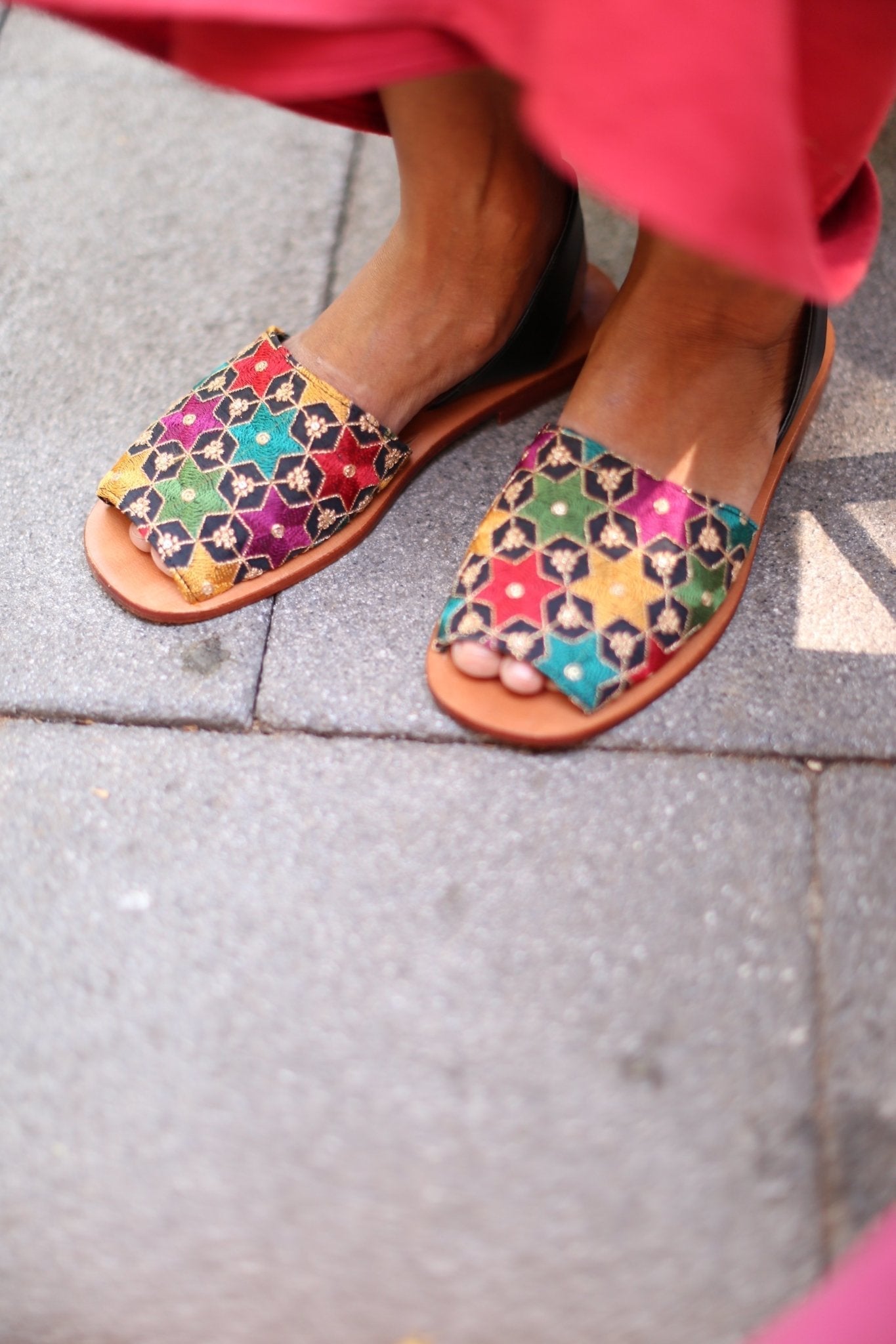 EMBROIDERED SEQUIN SILK SANDALS FRANCES - BANGKOK TAILOR CLOTHING STORE - HANDMADE CLOTHING