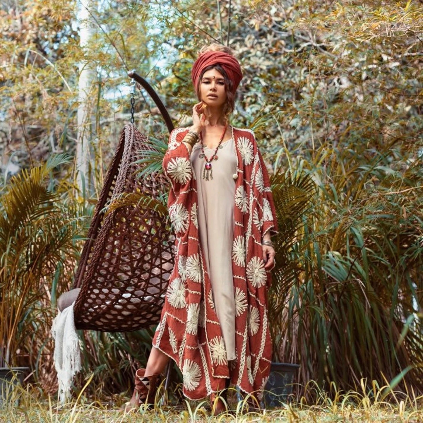 FLORA HAND CROCHET KIMONO - BANGKOK TAILOR CLOTHING STORE - HANDMADE CLOTHING