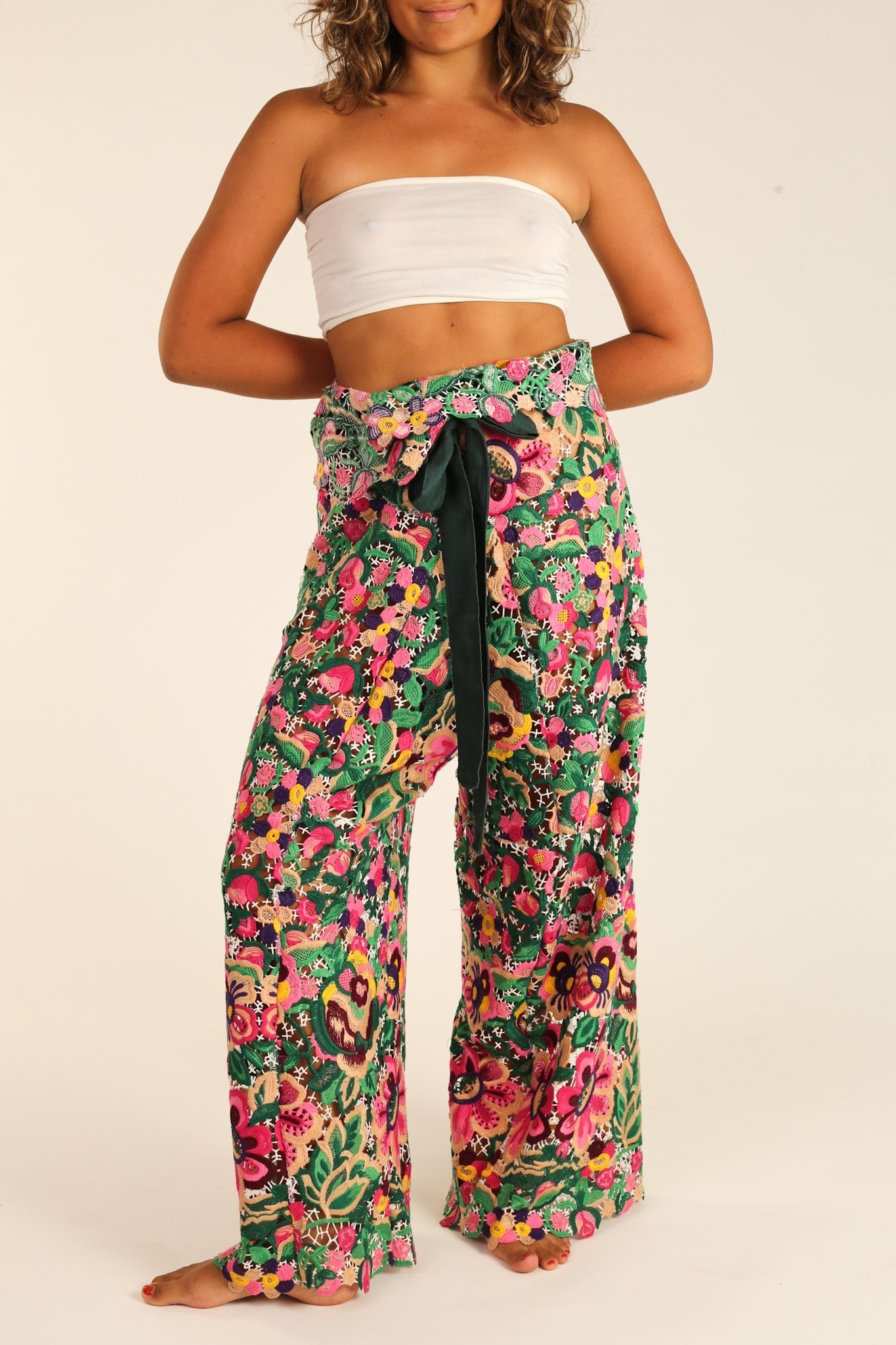 FLOWER GARDEN FISHERMAN PANTS LEEJ - BANGKOK TAILOR CLOTHING STORE - HANDMADE CLOTHING