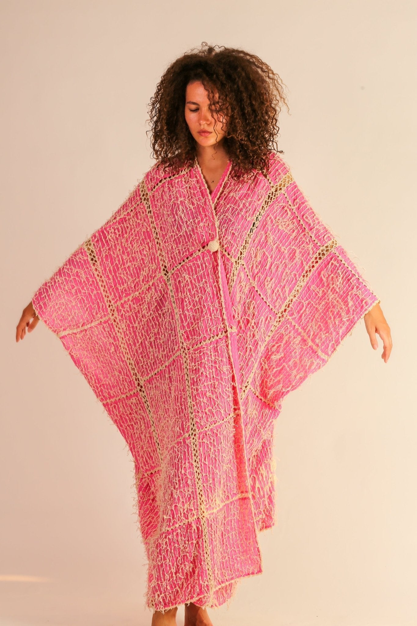 FRINGE STITCH KIMONO MADONNA - BANGKOK TAILOR CLOTHING STORE - HANDMADE CLOTHING