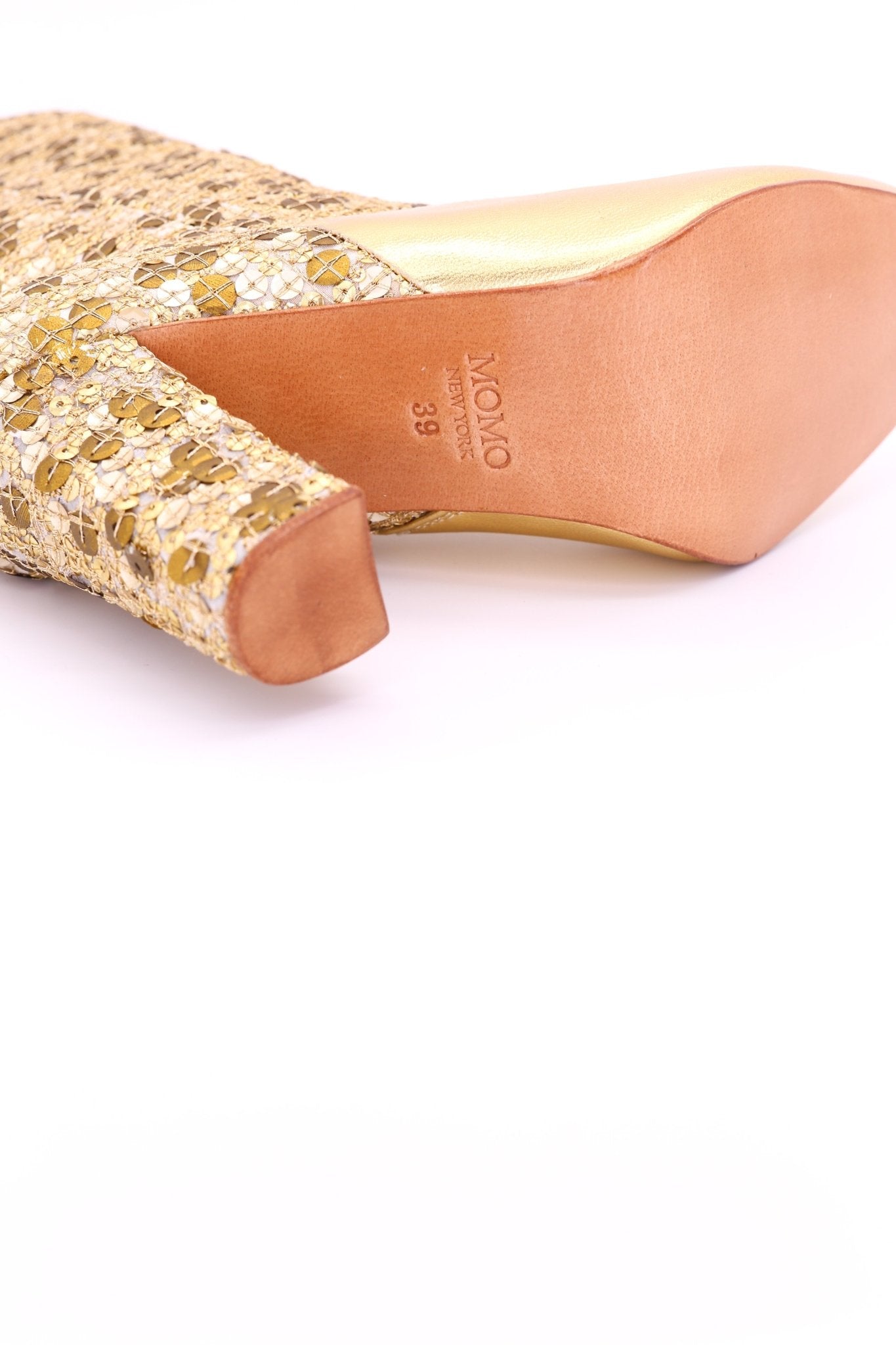 GOLD SEQUIN HEEL BOOTS ADRIENNE - BANGKOK TAILOR CLOTHING STORE - HANDMADE CLOTHING