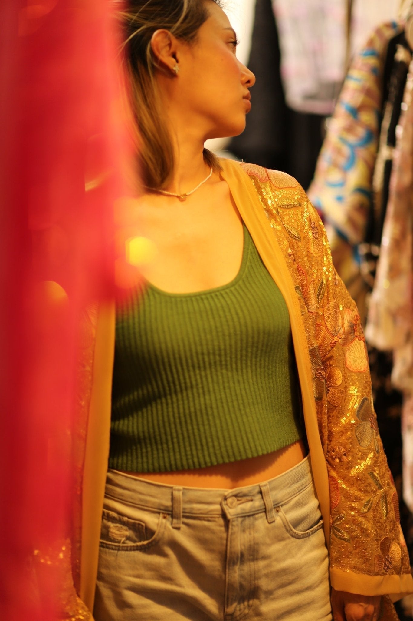 GOLDEN EMBROIDERED KIMONO ESSA - BANGKOK TAILOR CLOTHING STORE - HANDMADE CLOTHING