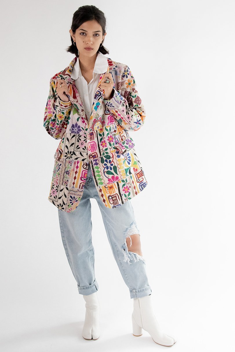 Hand Embroidered Patchwork Jacket Frida - BANGKOK TAILOR CLOTHING STORE - HANDMADE CLOTHING