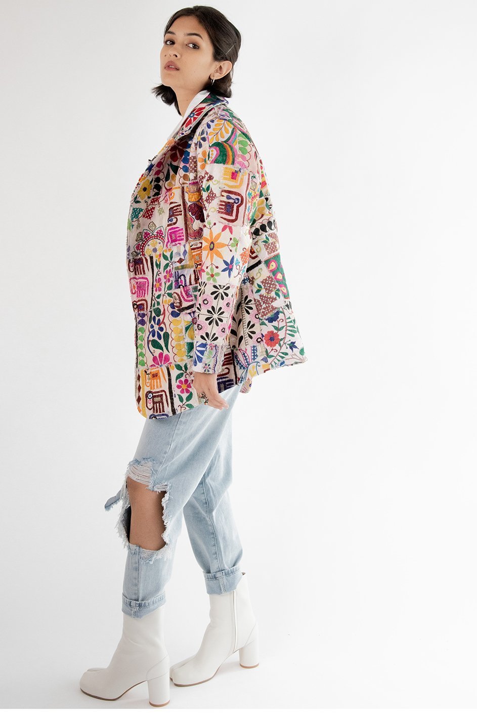 Hand Embroidered Patchwork Jacket Frida - BANGKOK TAILOR CLOTHING STORE - HANDMADE CLOTHING