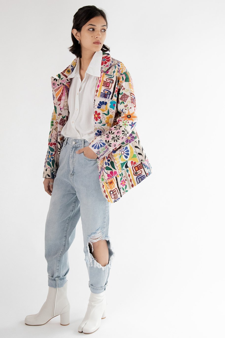 Hand Embroidered Patchwork Jacket Frida - BANGKOK TAILOR CLOTHING STORE - HANDMADE CLOTHING