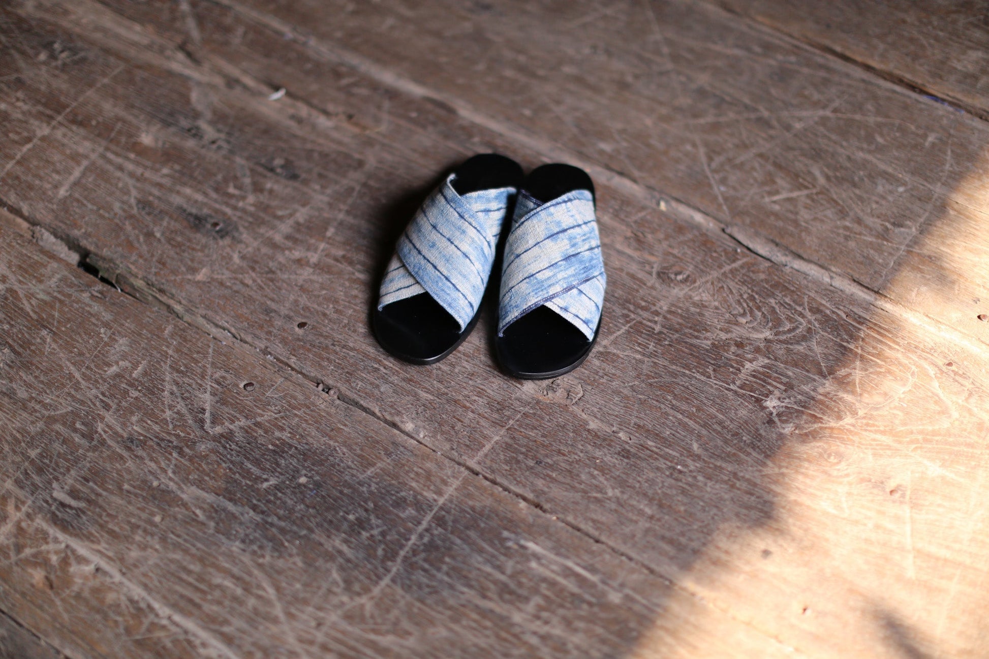 INDIGO HEMP LEATHER SANDAL REIKO - BANGKOK TAILOR CLOTHING STORE - HANDMADE CLOTHING