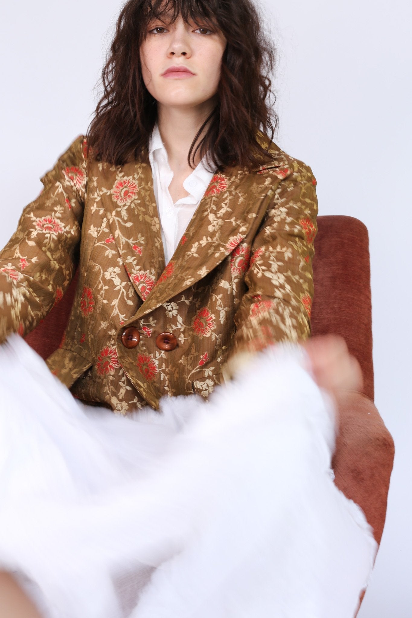 Jacket Frida in Flower Silk print - BANGKOK TAILOR CLOTHING STORE - HANDMADE CLOTHING