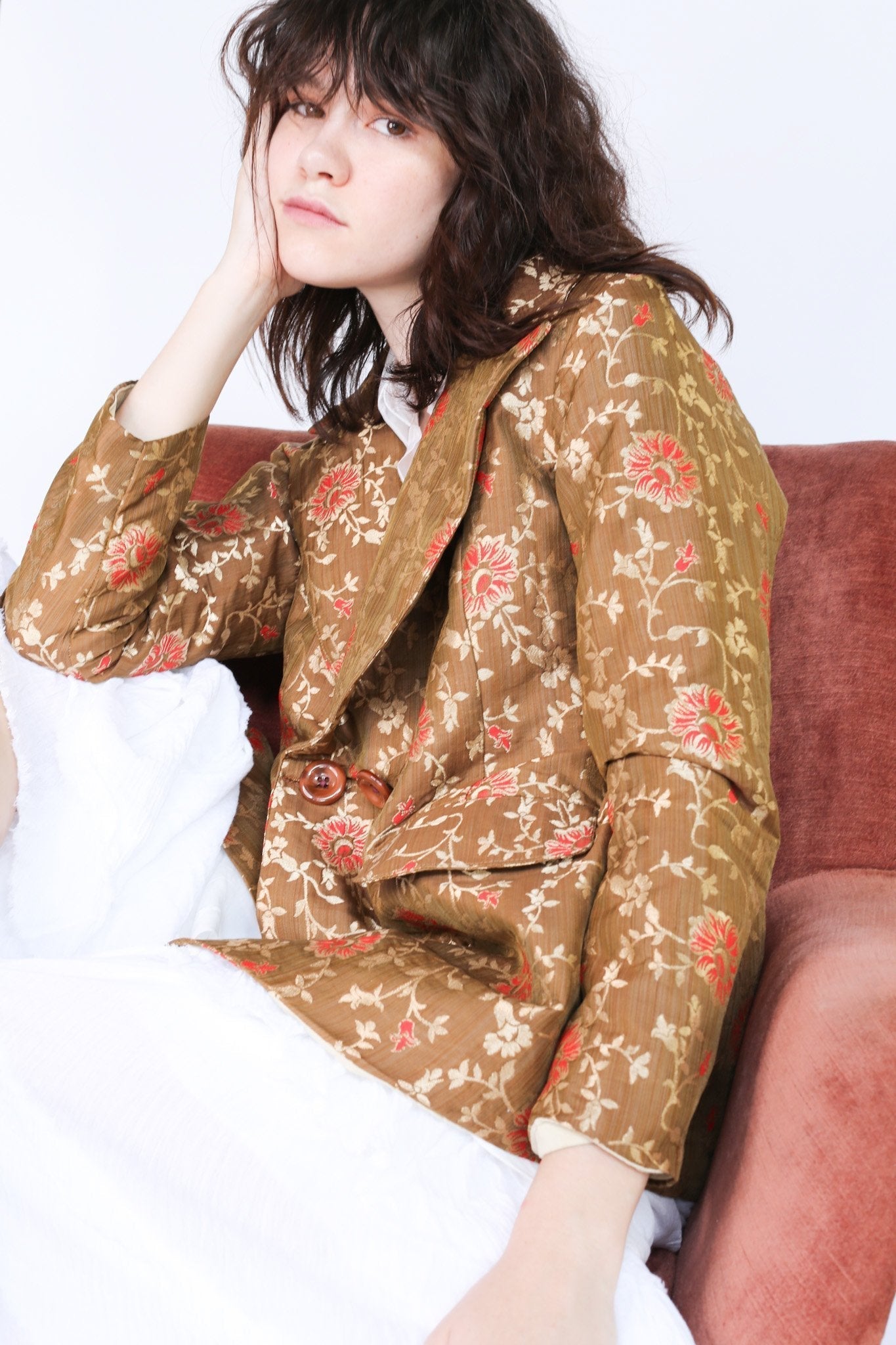 Jacket Frida in Flower Silk print - BANGKOK TAILOR CLOTHING STORE - HANDMADE CLOTHING