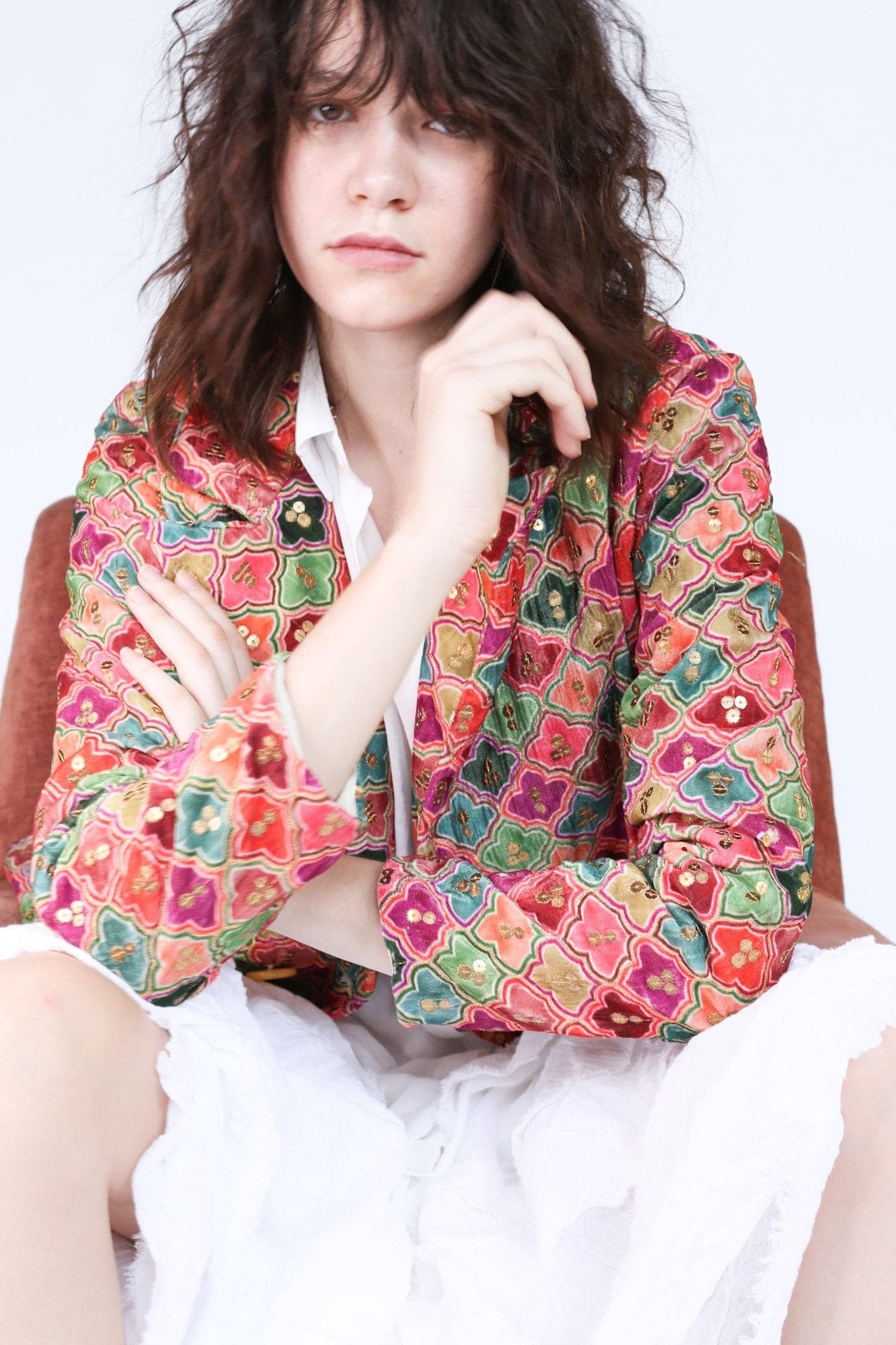 Jacket Frida Velvet Embroidered Sequin - BANGKOK TAILOR CLOTHING STORE - HANDMADE CLOTHING