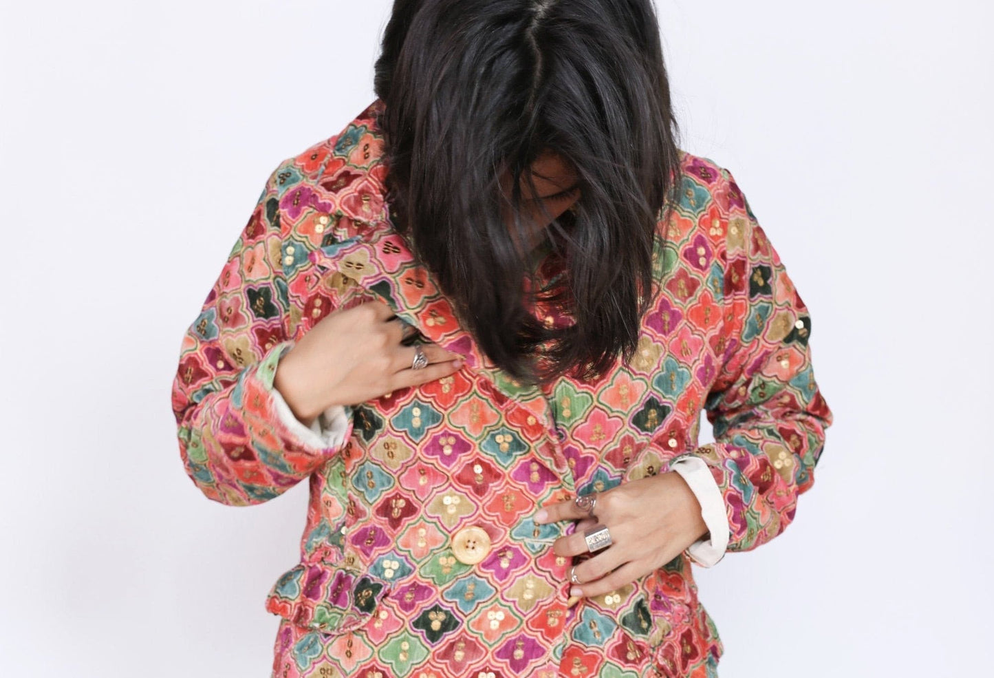 Jacket Frida Velvet Embroidered Sequin - BANGKOK TAILOR CLOTHING STORE - HANDMADE CLOTHING